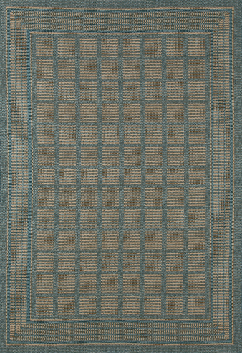 29359 8 X 11 Ft. Plymouth Collection Basket Flat Woven Indoor & Outdoor Area Rug, Blue
