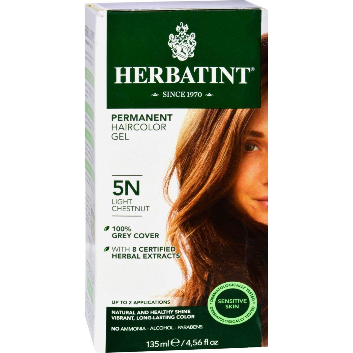Hg0226662 135 Ml Permanent Herbal Haircolor Gel, 5n Light Chestnut