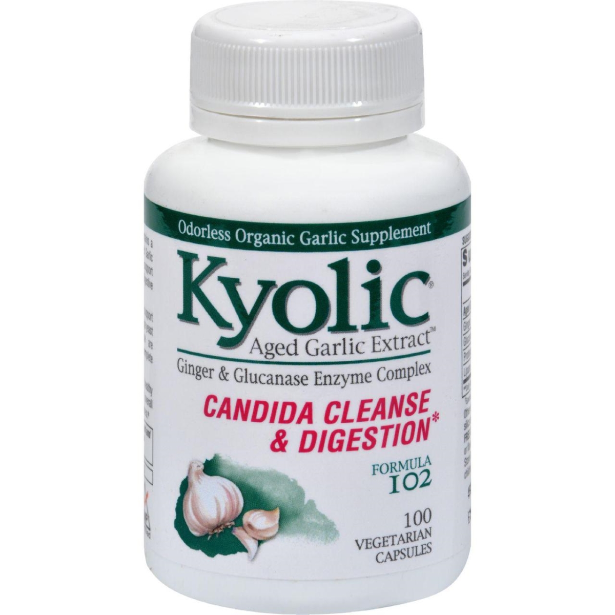 Hg0294702 Aged Garlic Extract Candida Cleanse & Digestion Formula 102, 100 Vegetarian Capsules
