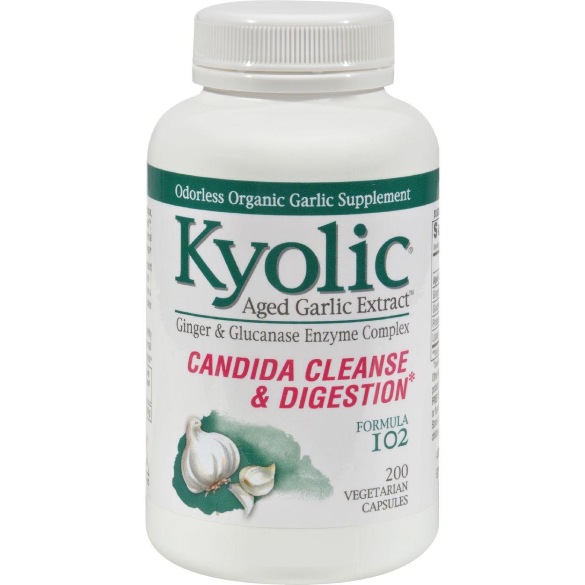Hg0184929 Aged Garlic Extract Candida Cleanse & Digestion Formula102, 200 Vegetarian Capsules