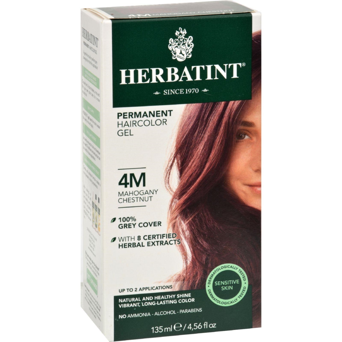Hg0226852 135 Ml Permanent Herbal Haircolor Gel, 4m Mahogany Chestnut