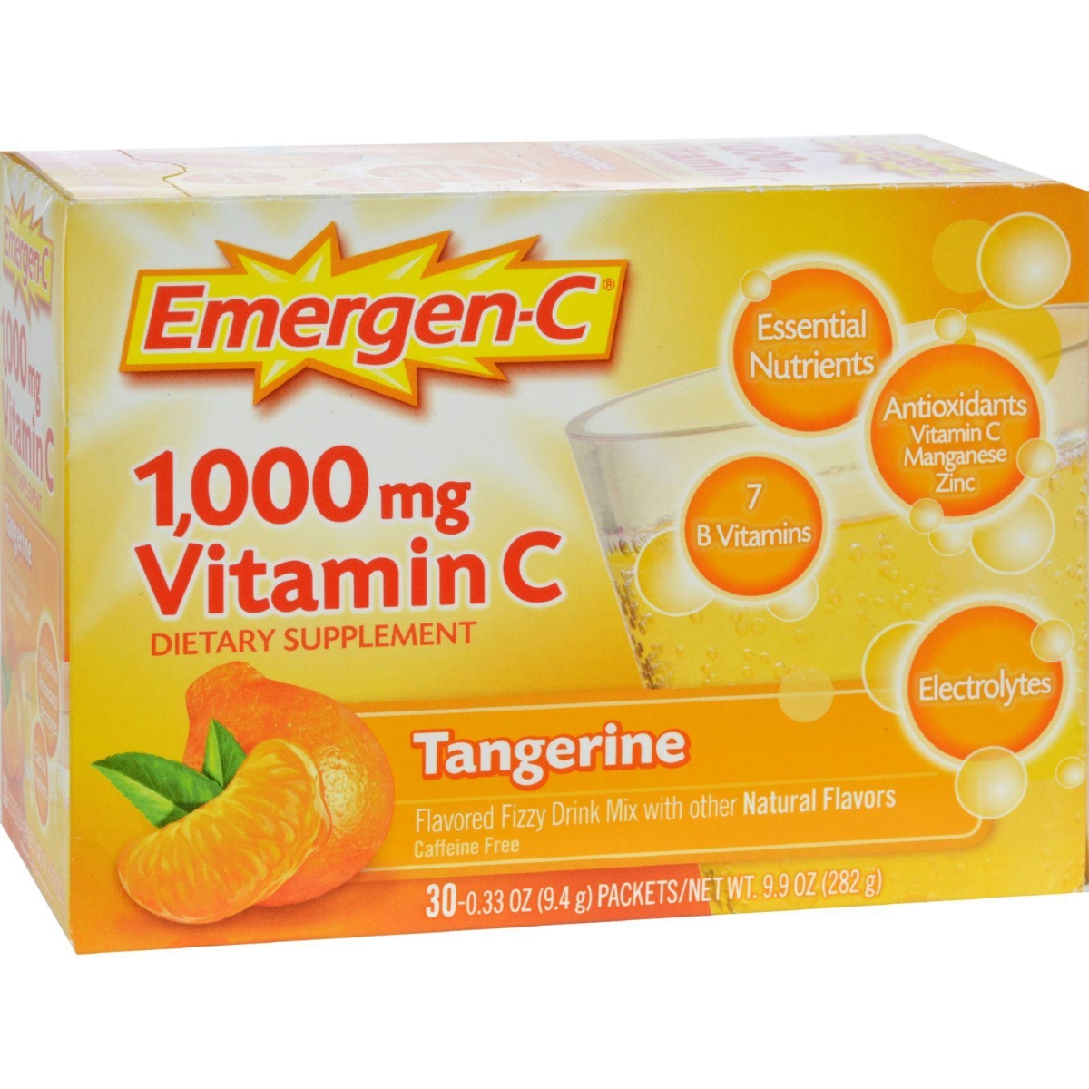 Alacer Hg0350991 1000 Mg Emergen-c Vitamin C Fizzy Drink Mix - Tangerine, 30 Packets