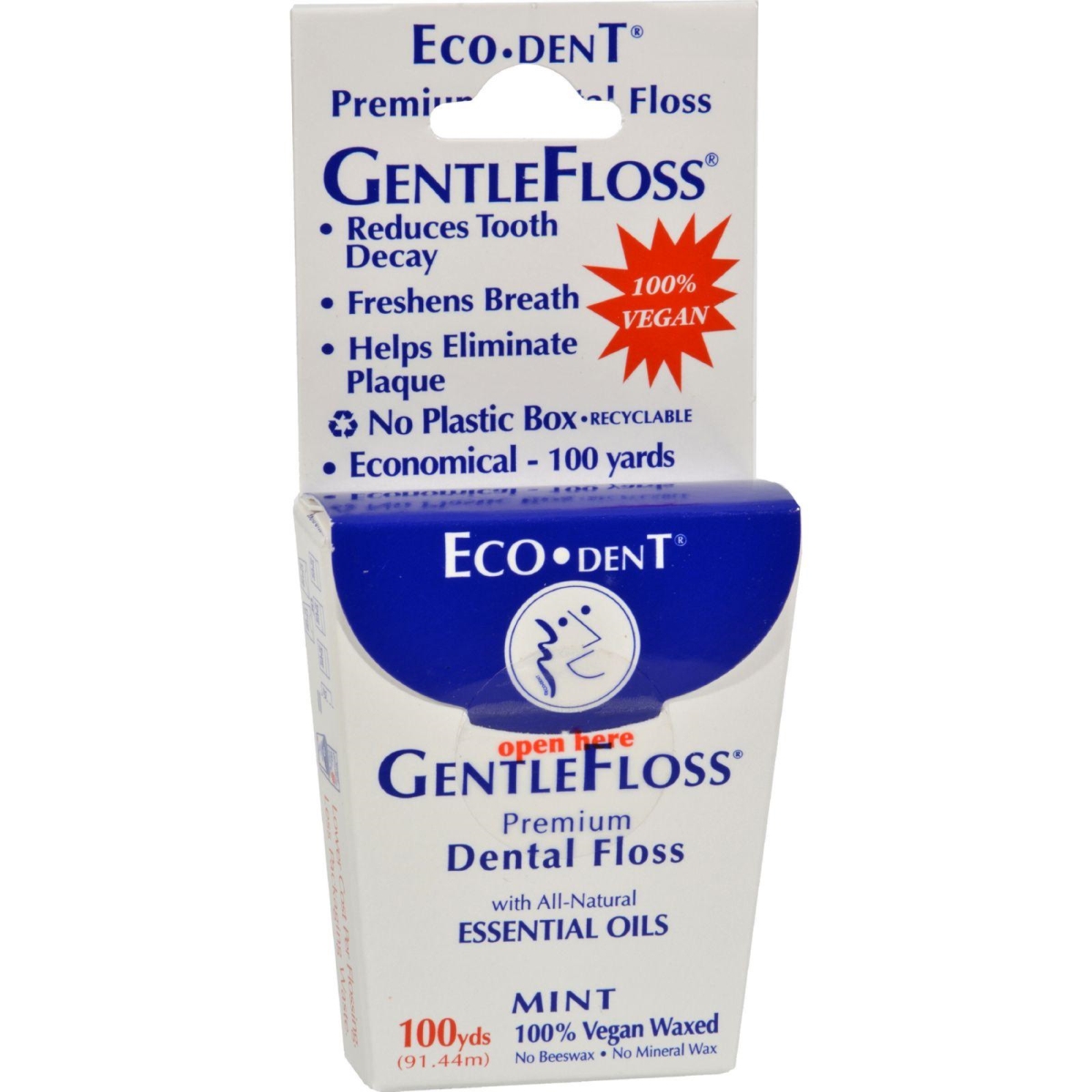 Hg0352849 Gentlefloss Premium Dental Floss Mint - 100 Yard, Case Of 6