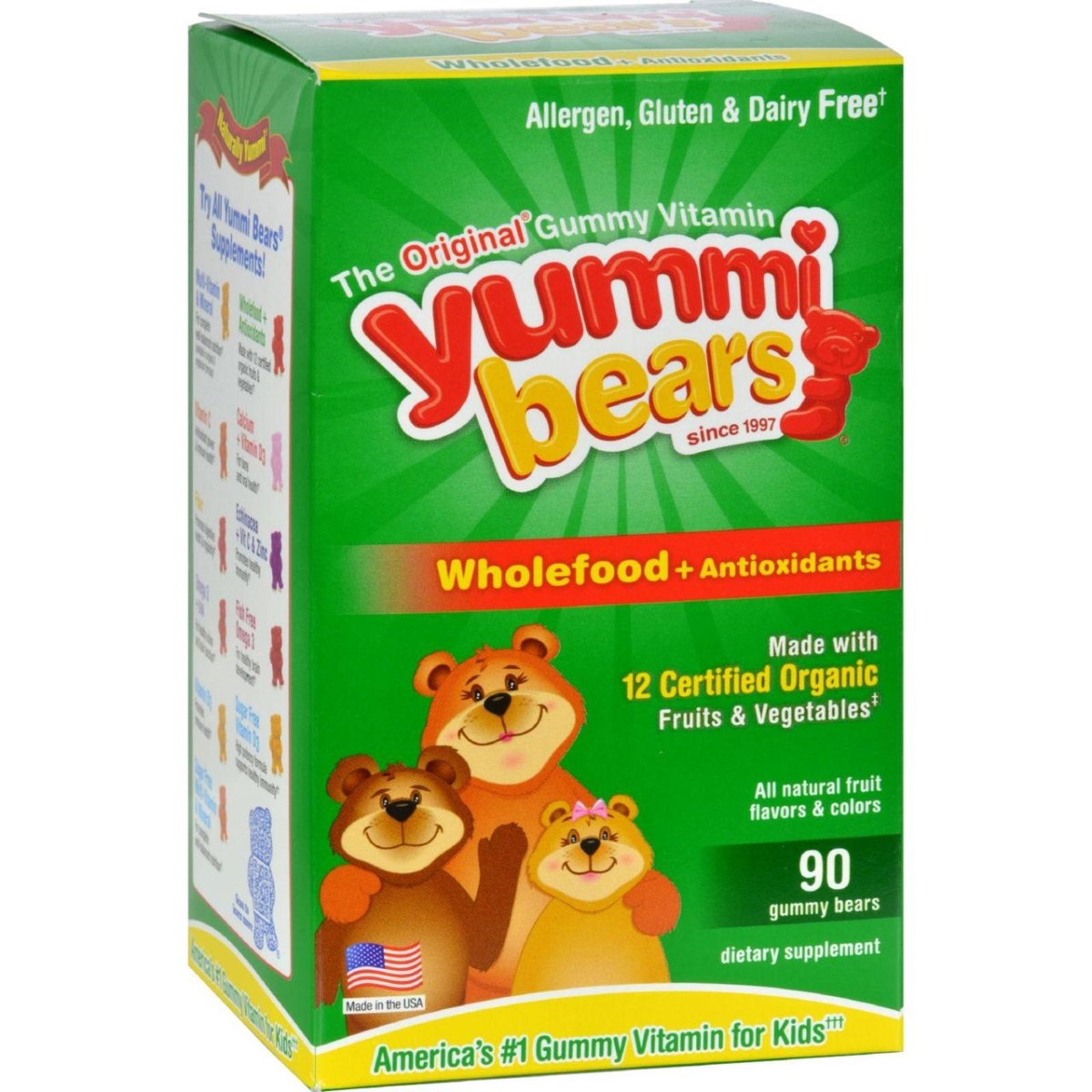 Hg0394254 Yummi Bears Whole Food Supplement For Kids - 90 Gummies