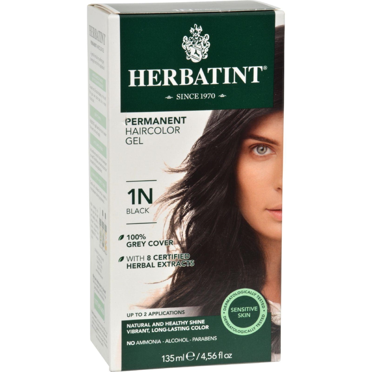 Hg0226589 135 Ml Permanent Herbal Haircolor Gel, 1n Black