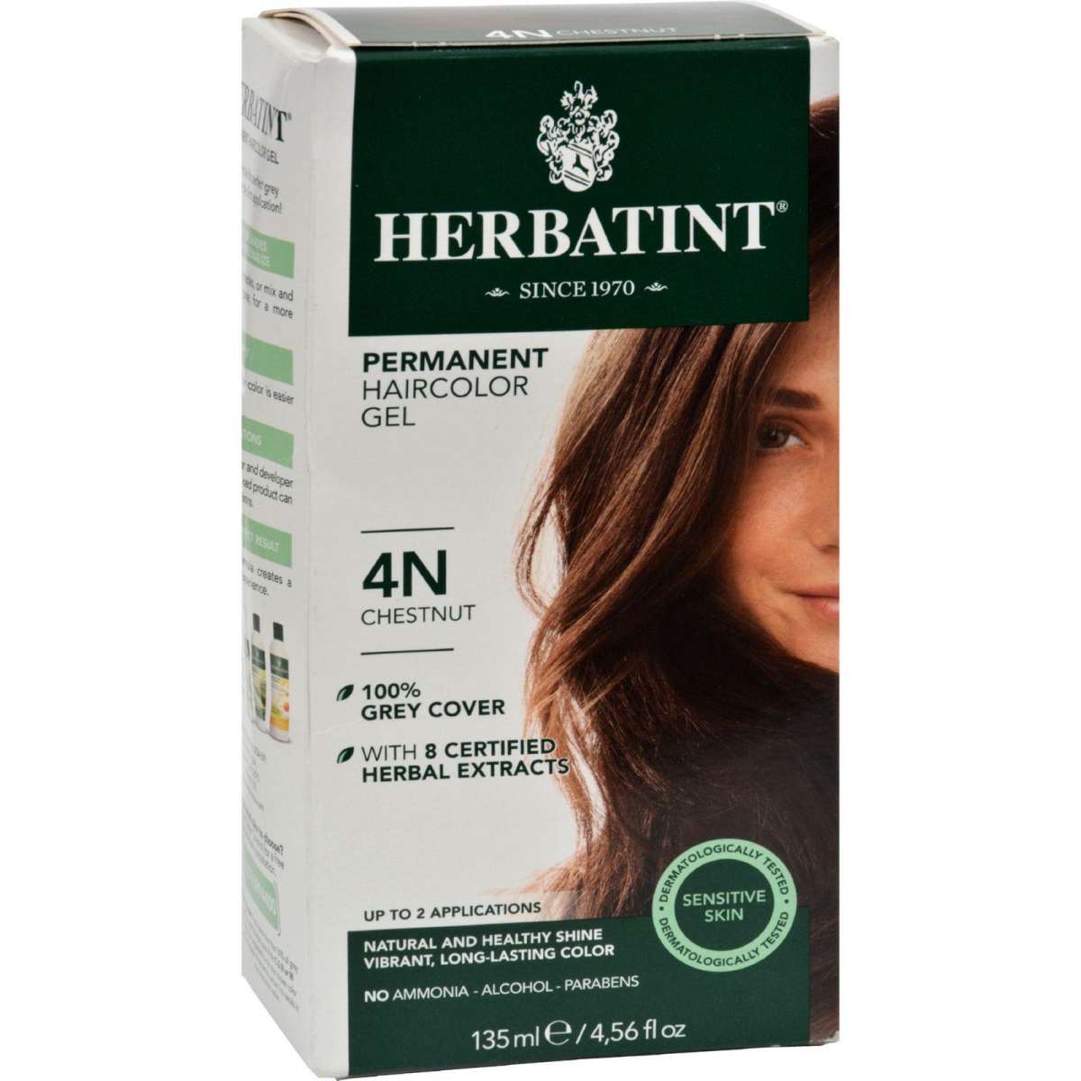 Hg0226654 135 Ml Permanent Herbal Haircolor Gel, 4n Chestnut