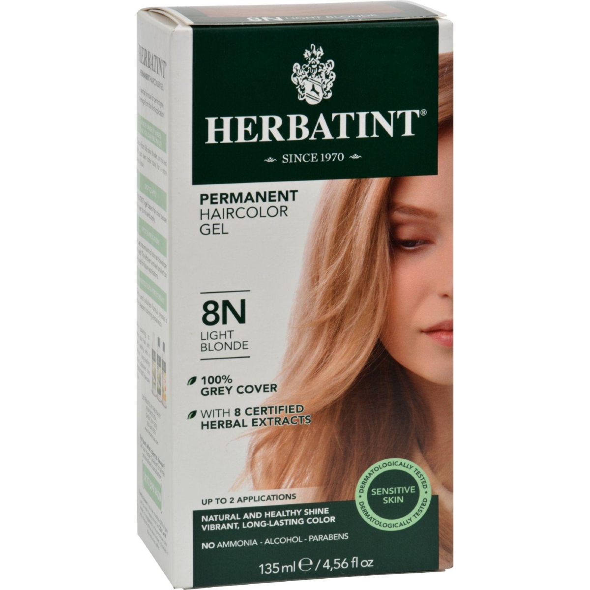 Hg0226696 135 Ml Permanent Herbal Haircolor Gel, 8n Light Blonde