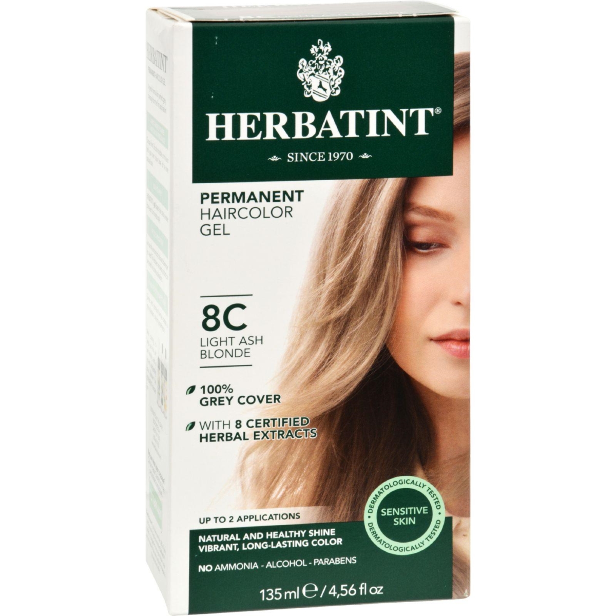 Hg0226985 135 Ml Permanent Herbal Haircolor Gel, 8c Light Ash Blonde