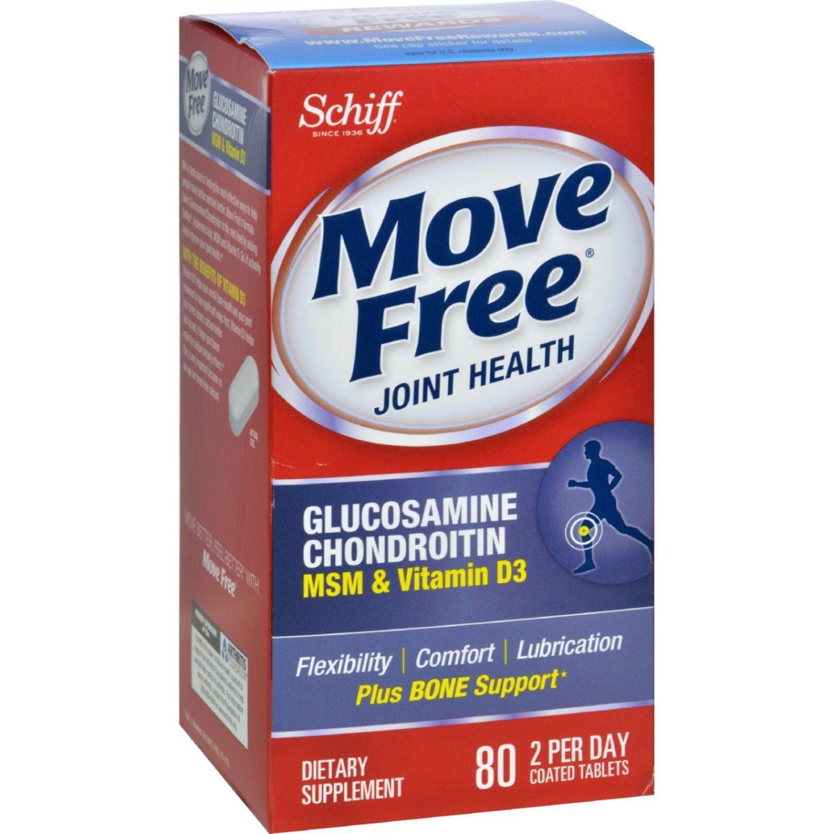 Hg0144816 Move Free Advanced Triple Strength Plus Msm & Vitamin D3 - 80 Coated Tablets