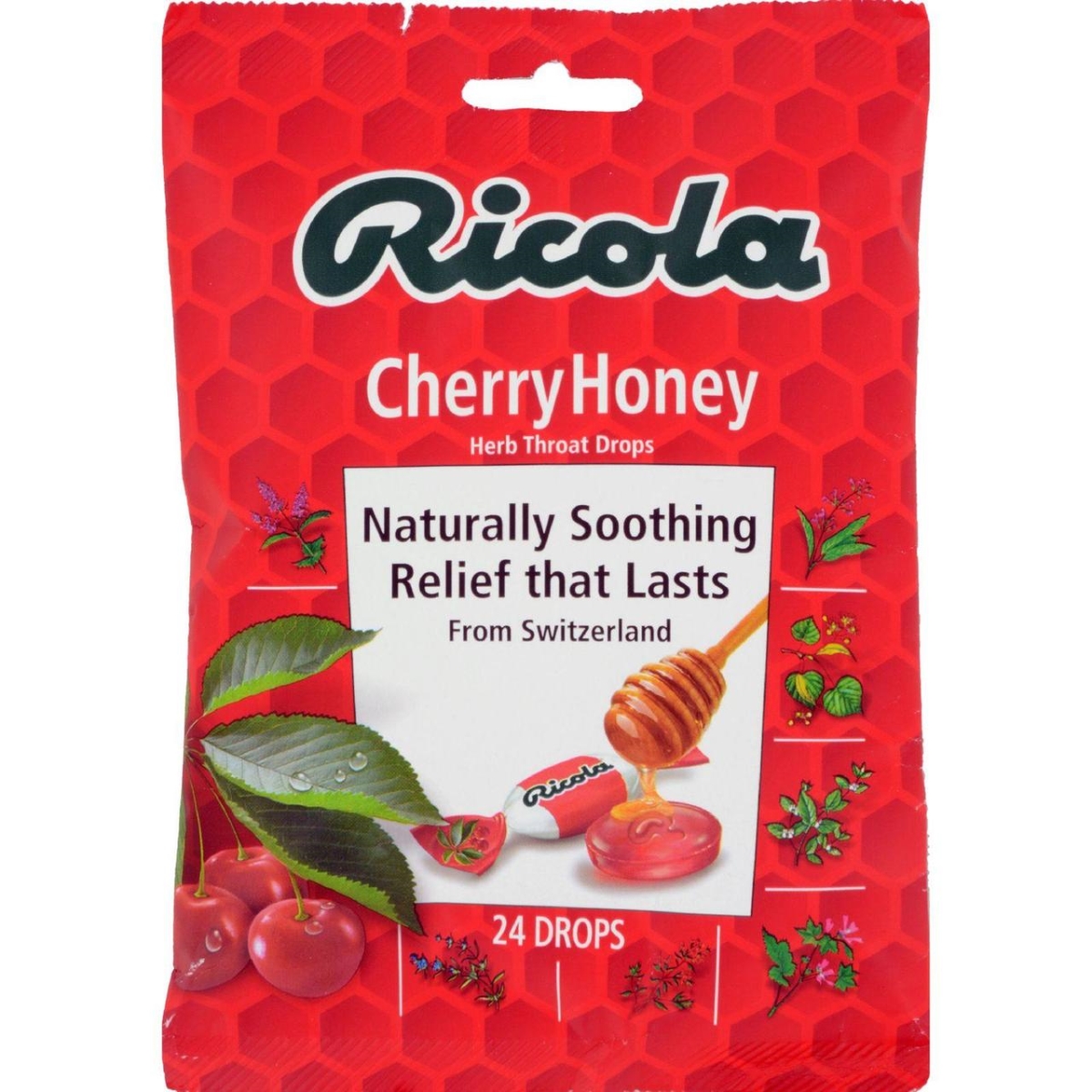 Hg0161638 Herb Throat Drops Cherry Honey - 24 Drops, Case Of 12