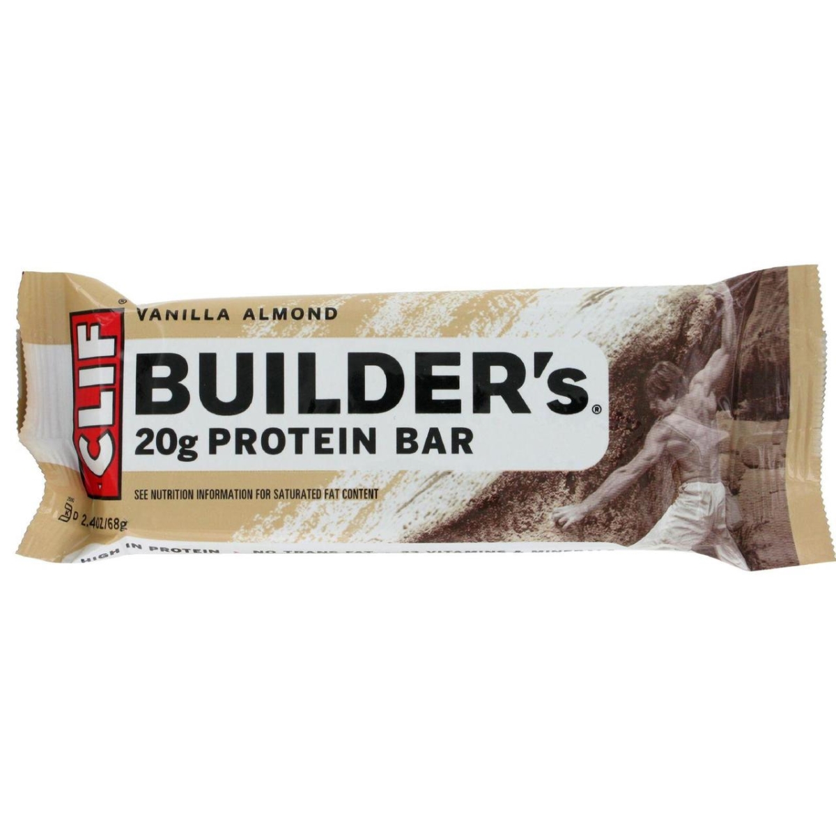 Clif Bar Hg0104927 2.4 Oz Vanilla Almond Builder Bar - Case Of 12