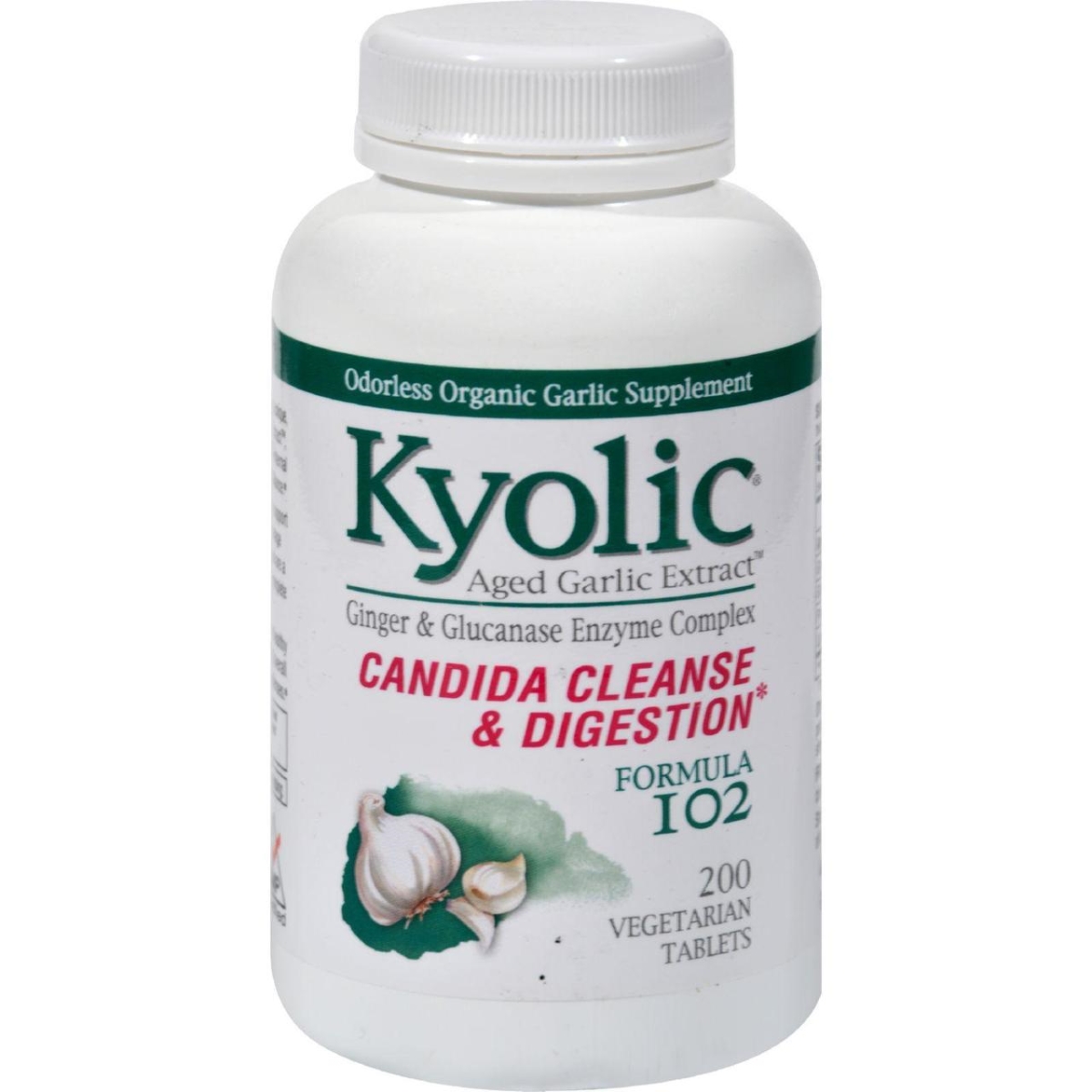 Hg0238543 Aged Garlic Extract Candida Cleanse & Digestion Formula 102, 200 Vegetarian Tablets