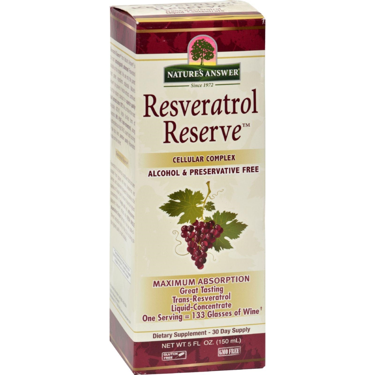 Natures Answer Hg0327239 5 Fl Oz Resveratrol Reserve Alcohol Free