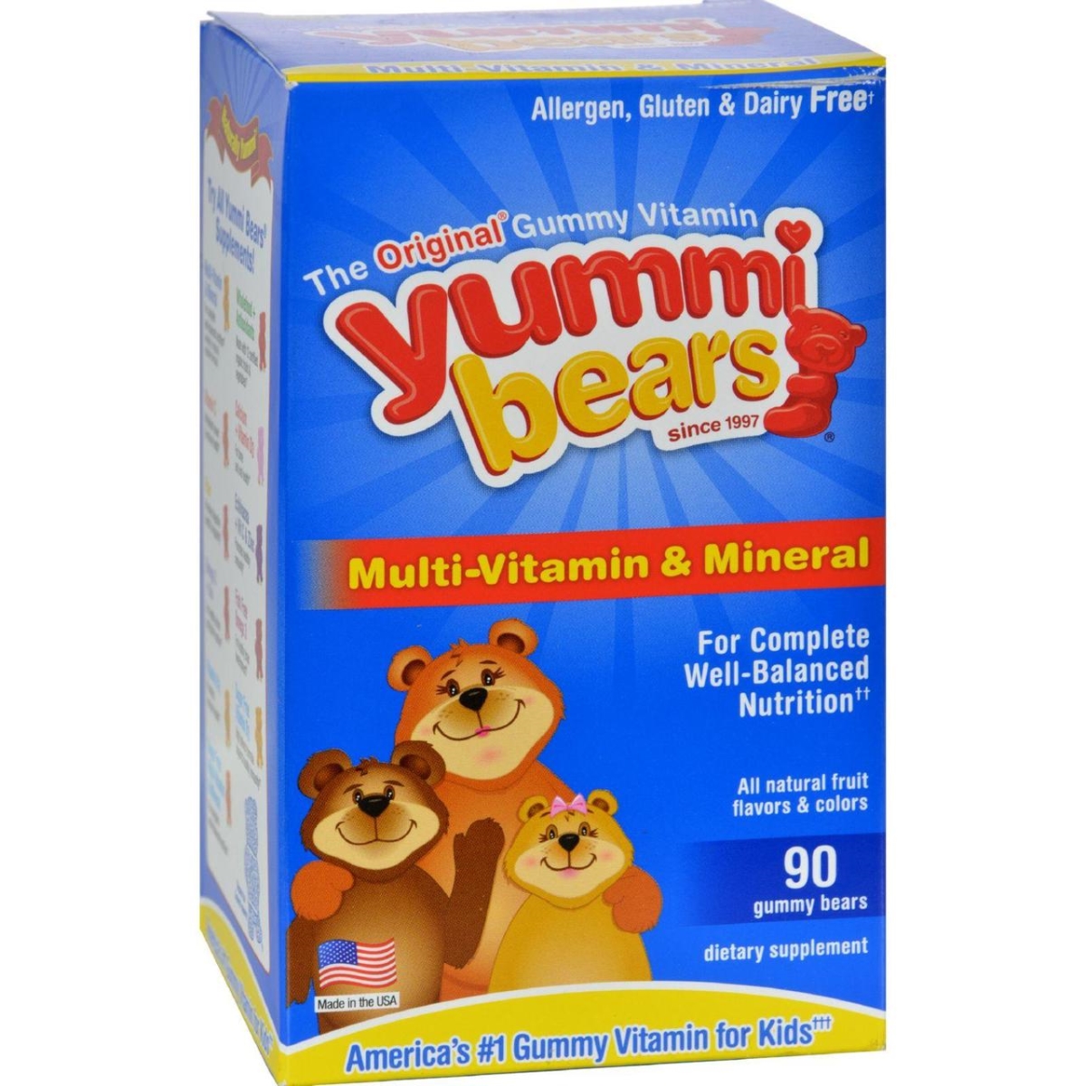 Hg0394213 Yummi Bears Multi-vitamin & Mineral Fruit, 90 Gummies