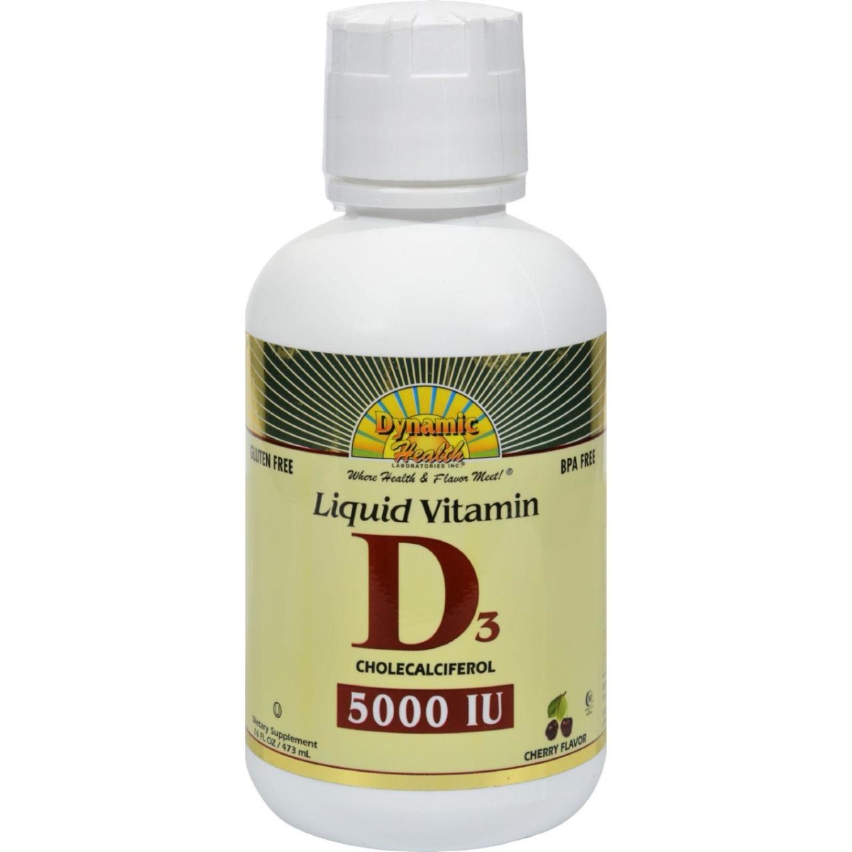 Dynamic Health Hg0523365 16 Fl Oz Liquid Vitamin D3 Cherry