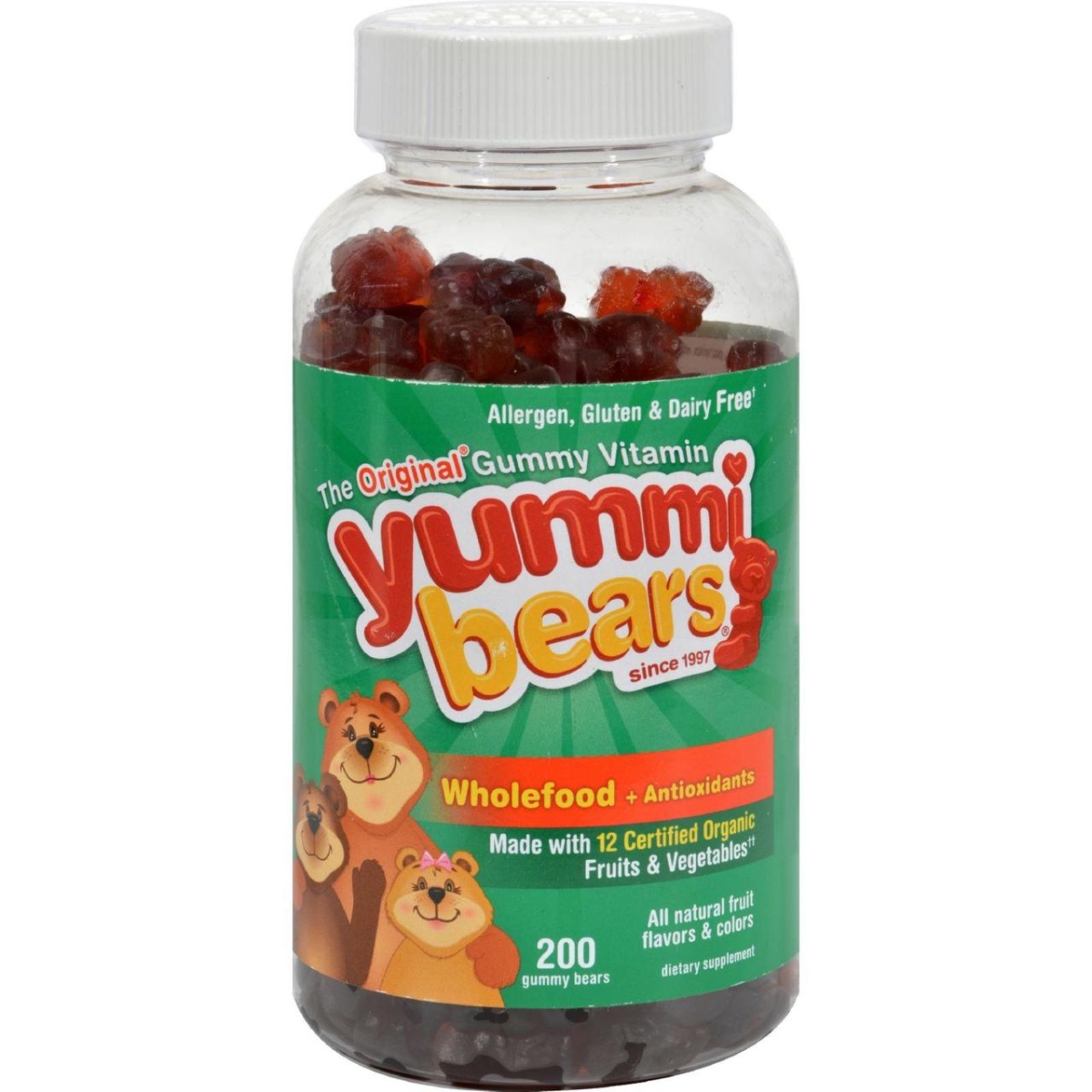 Hg0394270 Yummi Bears Whole Food Supplement For Kids - 200 Chewables