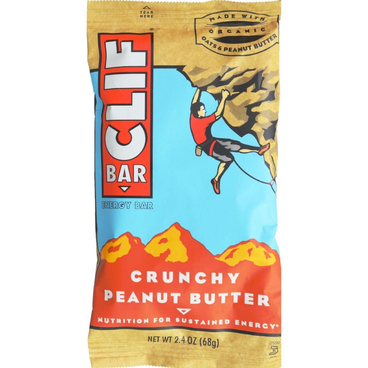 Clif Bar Hg0467480 2.4 Oz Organic Crunch Peanut Butter - Case Of 12