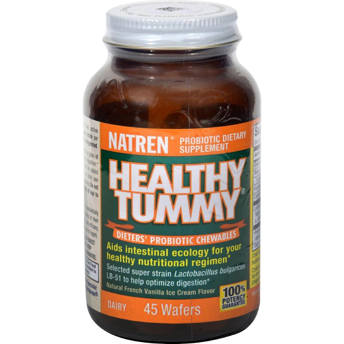 Hg0535005 Healthy Tummy Probiotic Chewables, Natural French Vanilla Ice Cream Flavor - 45 Wafers