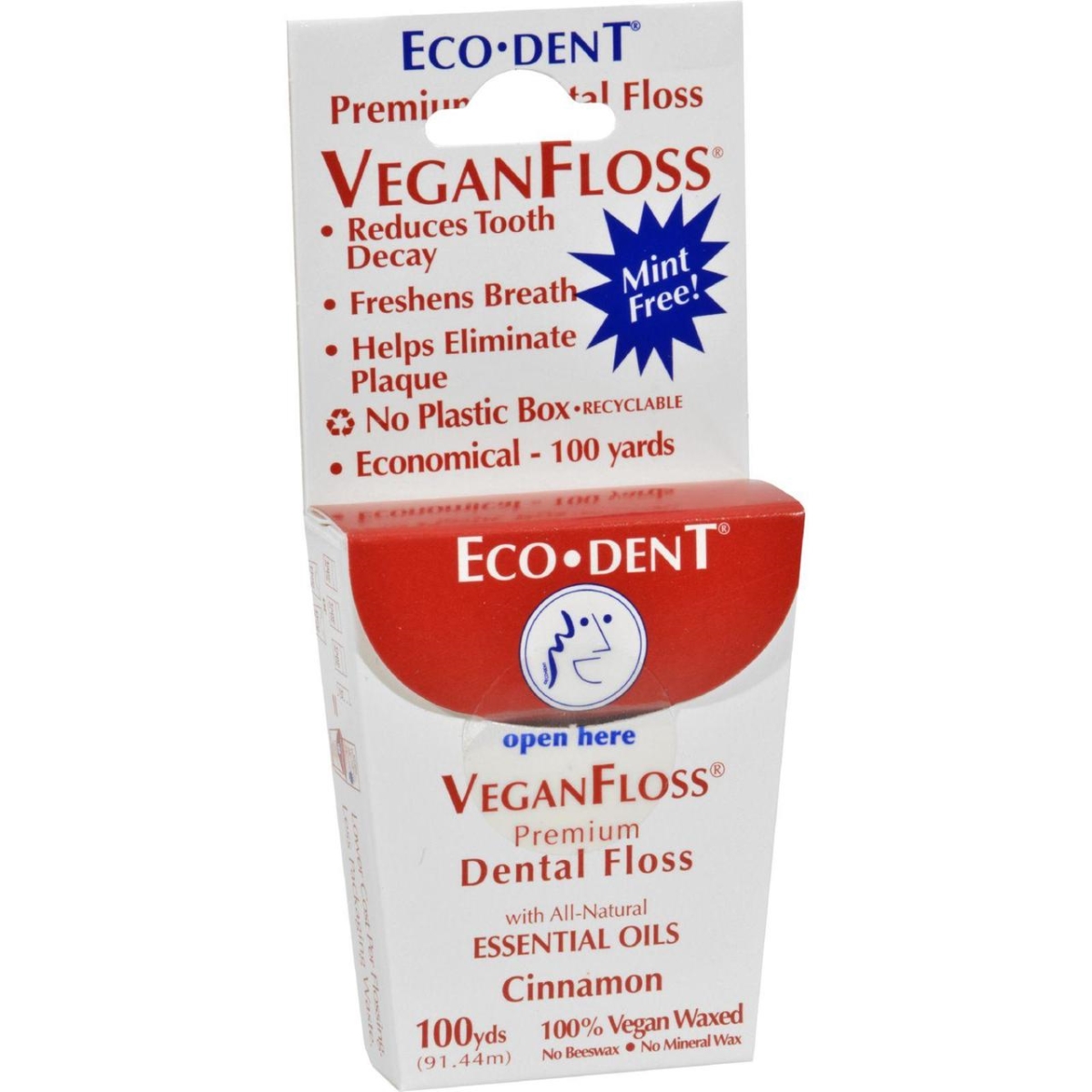 Hg0623405 Veganfloss Premium Dental Floss Cinnamon - 100 Yard, Case Of 6