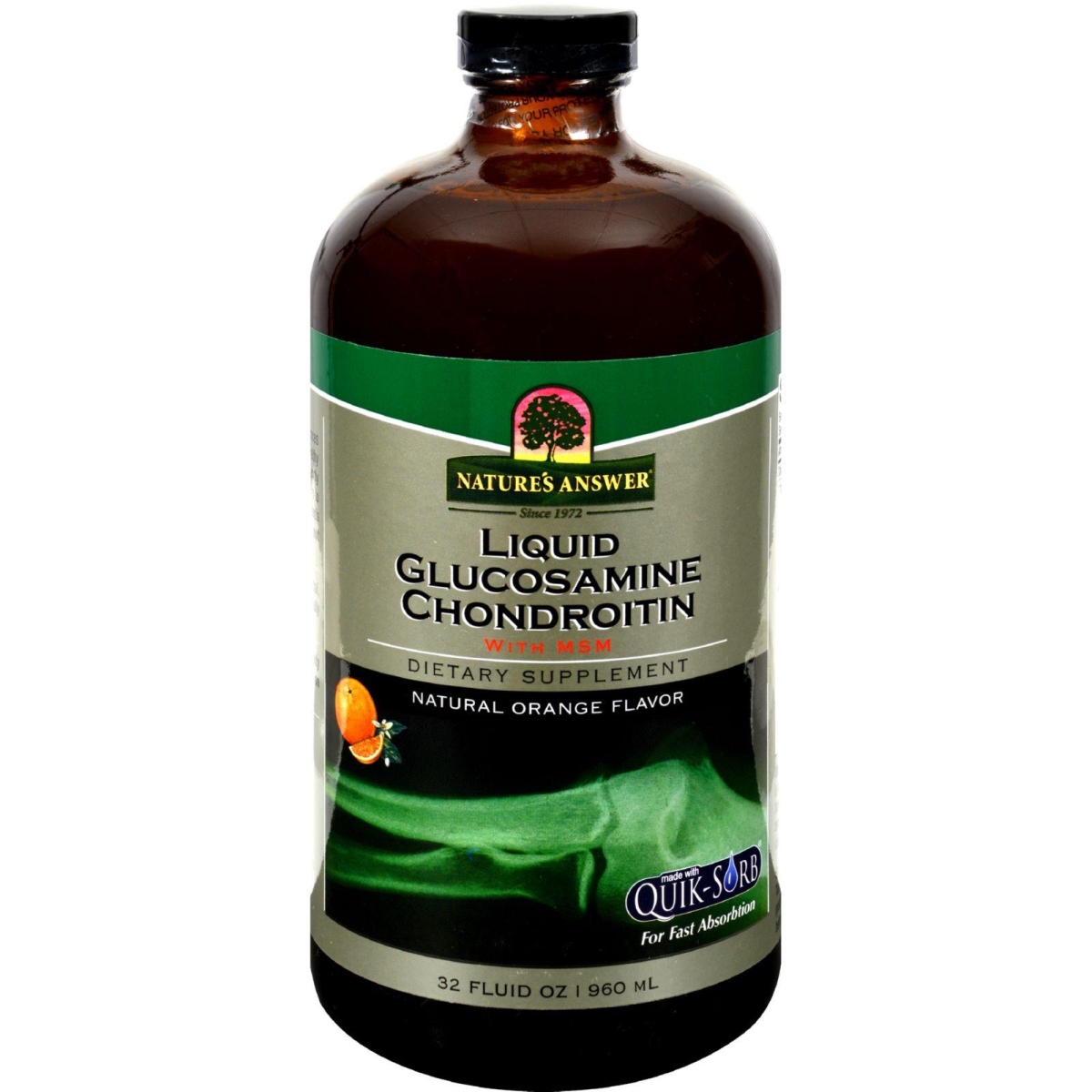 Natures Answer Hg0709295 32 Fl Oz Liquid Glucosamine & Chondroitin With Msm Natural Orange