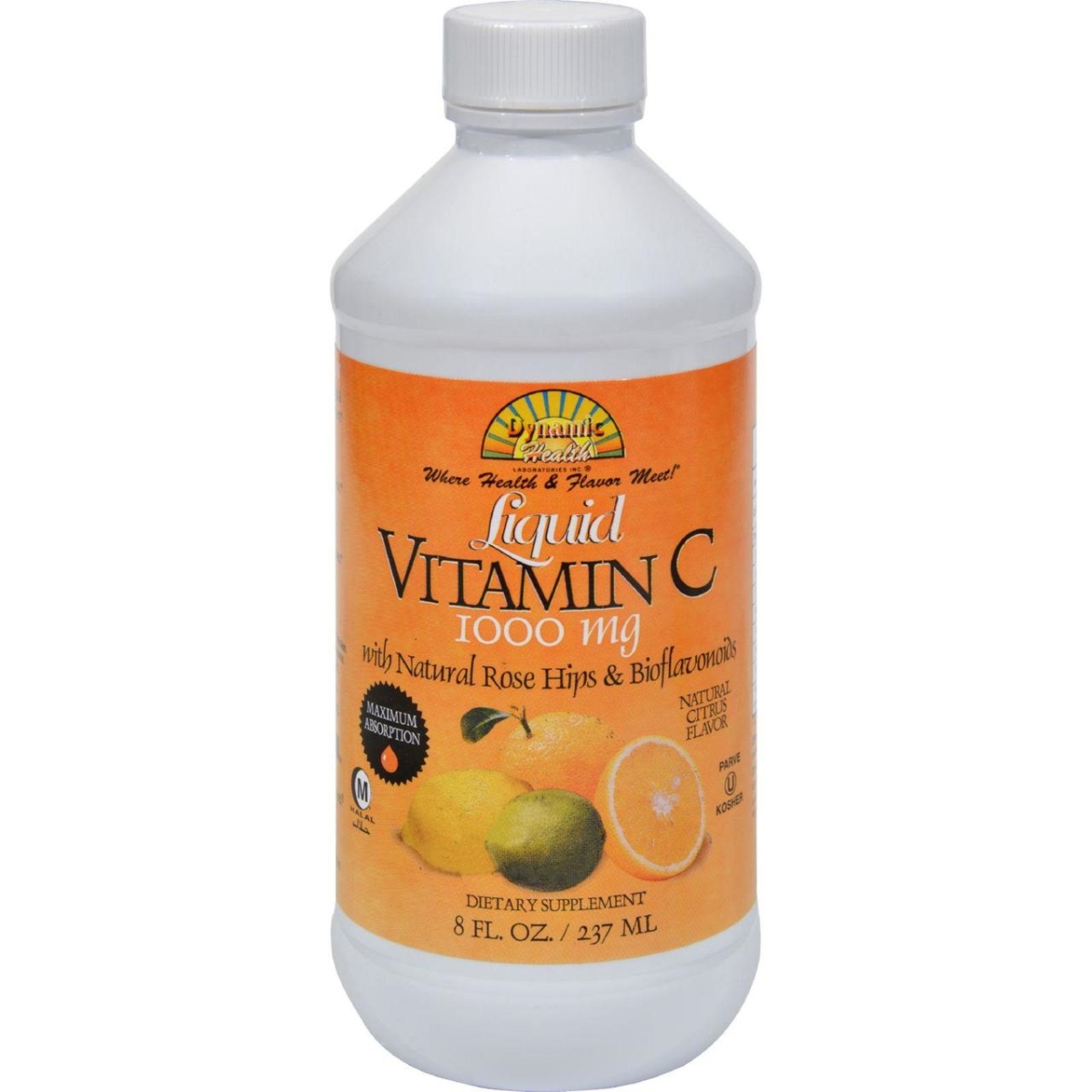 Dynamic Health Hg0673434 8 Fl Oz Liquid Vitamin C Natural Citrus, 1000 Mg