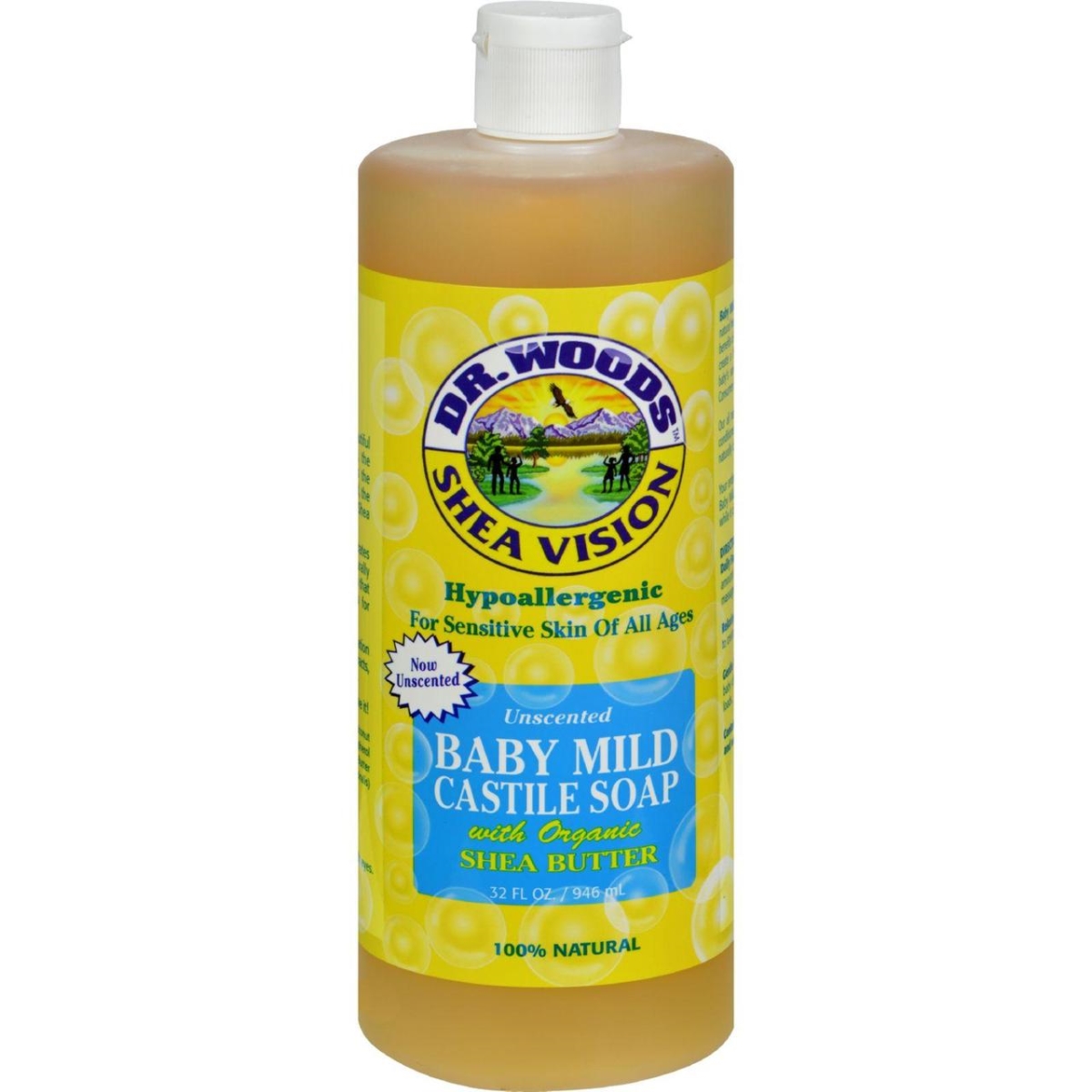 Hg0667840 32 Fl Oz Shea Vision Pure Castile Soap, Baby Mild With Organic Shea Butter