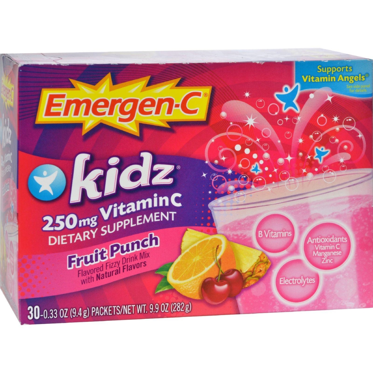 Alacer Hg0758953 250 Mg Emergen-c Kidz Vitamin C Fizzy Drink Mix - Fruit Punch, 30 Packet