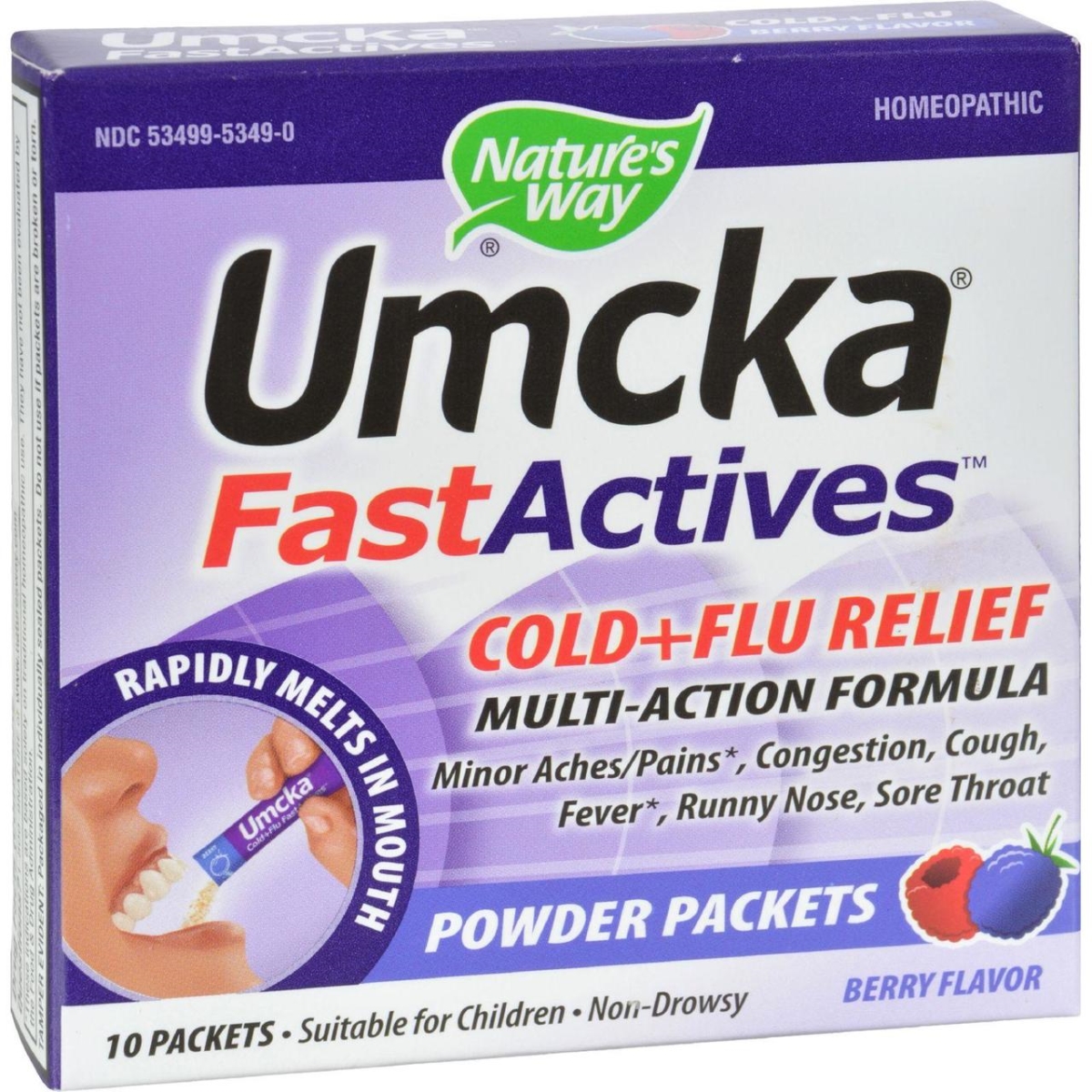 Hg0807040 Umcka Fastactives Cold Plus Flu Relief Berry - 10 Packets