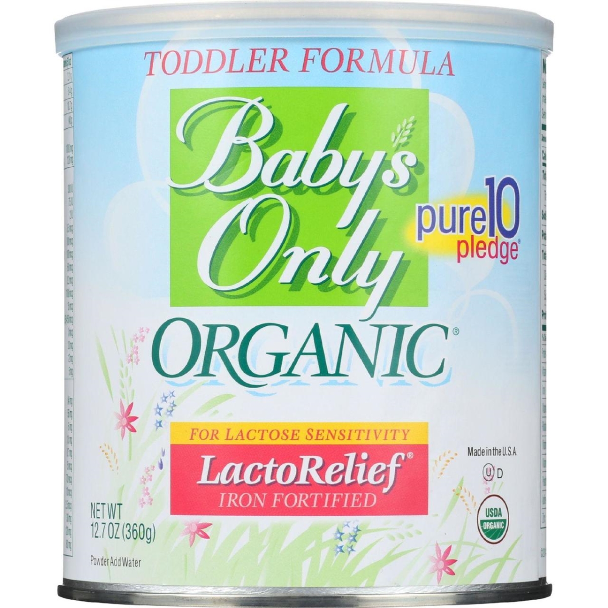 Hg0837476 12.7 Oz Organic Toddler Formula - Lactorelief & Lactose Free