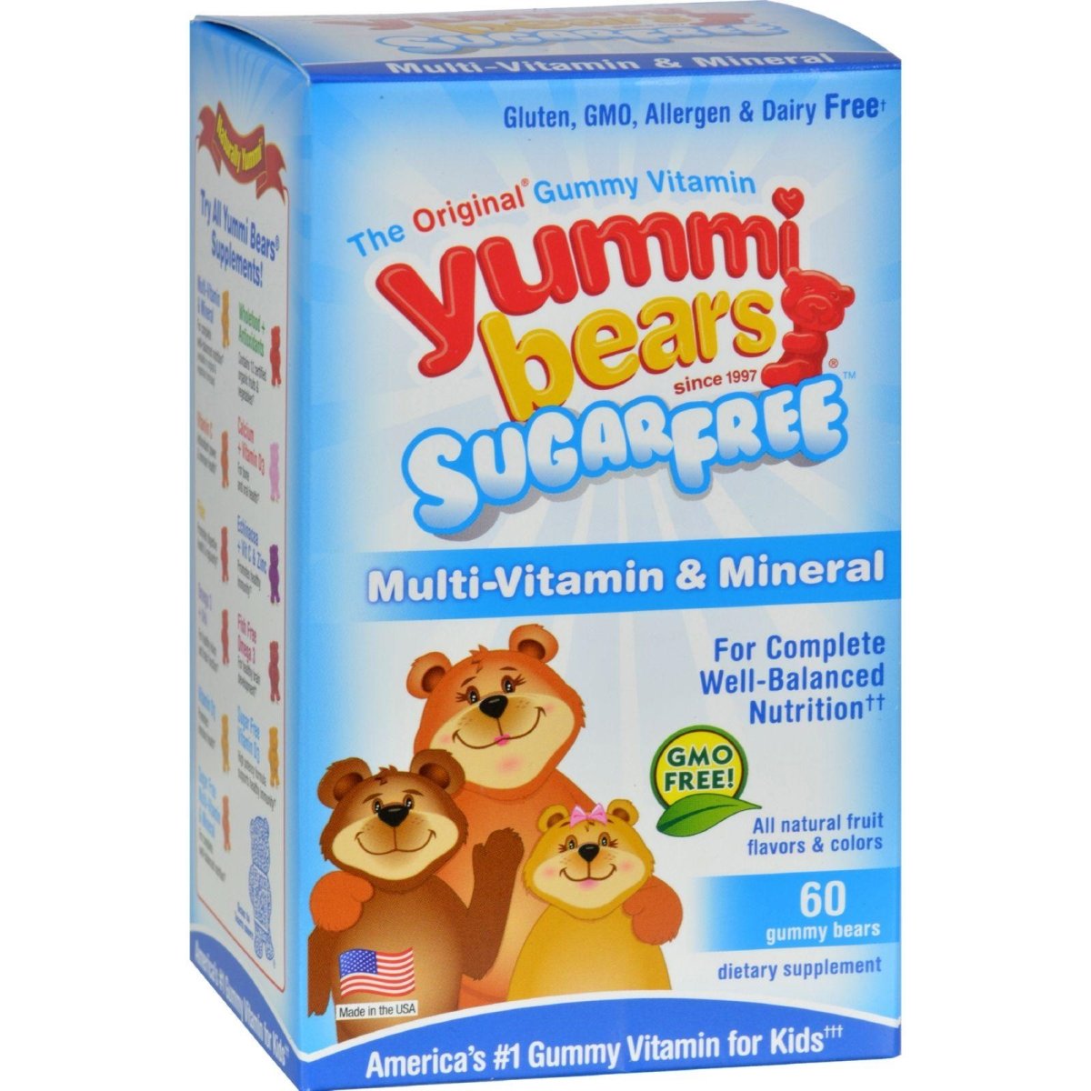 Hg0776393 Yummi Bears Multi-vitamin & Mineral Sugar Free, 60 Yummi Bears
