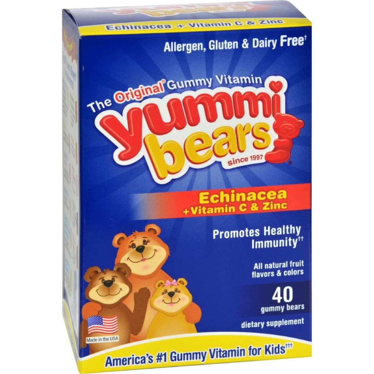 Hg0943266 Yummi Bears Echinacea Plus Vitamin C & Zinc - 40 Chewables