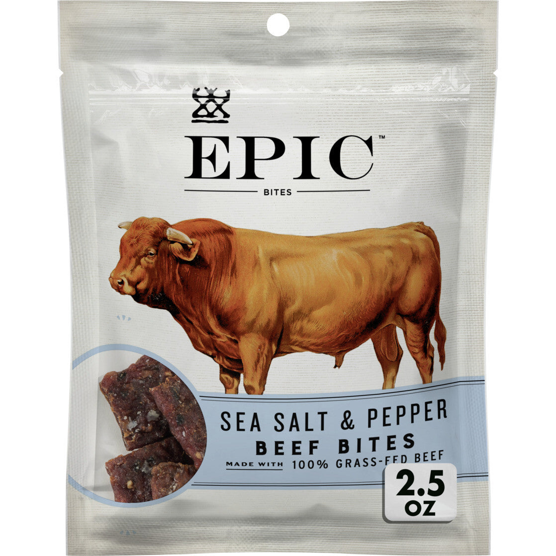Epic 2.5 oz Sea Salt & Pepper Smply Beef Bites - Case of 8