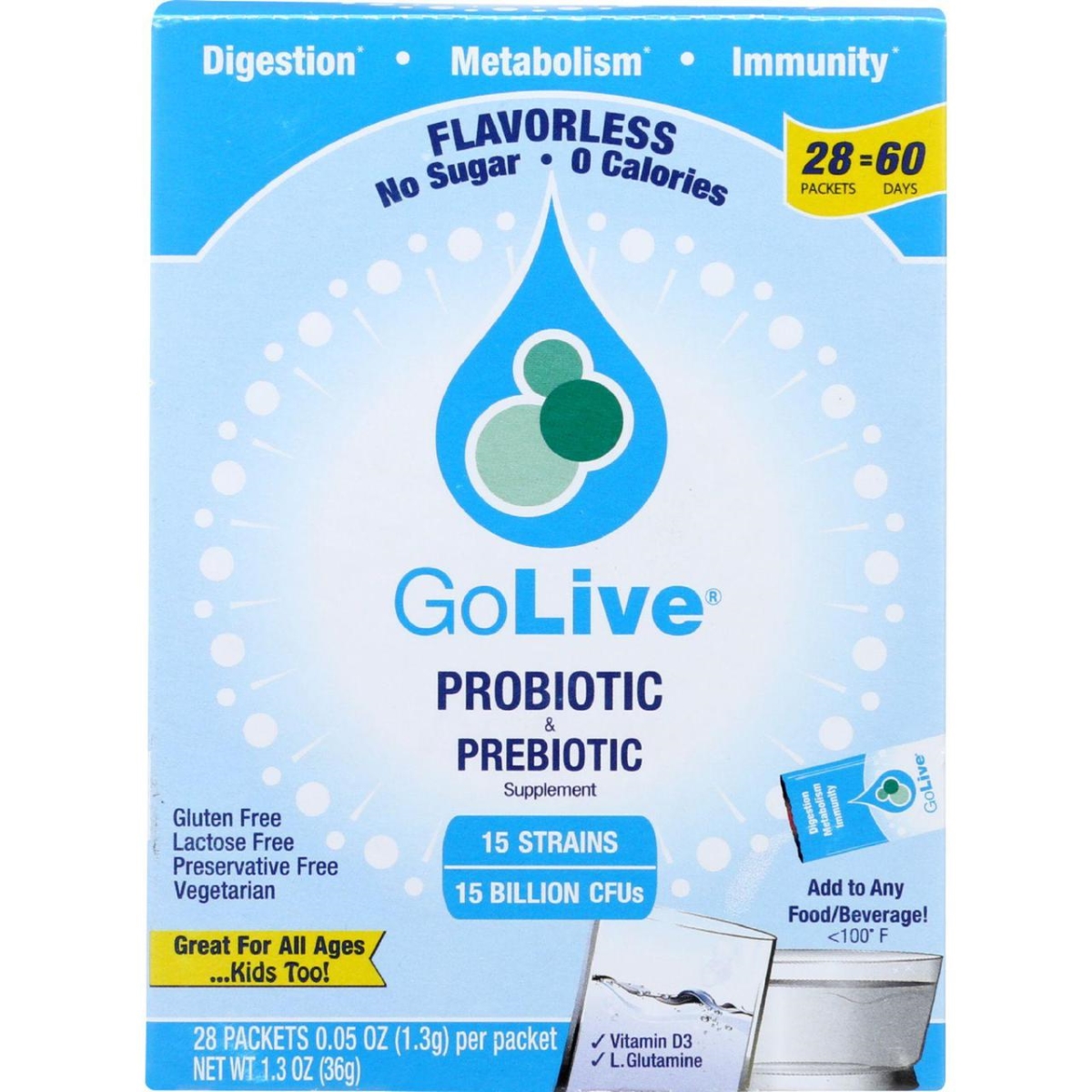 Hg1012509 Flavorless Probiotic & Prebiotic - 28 Packets