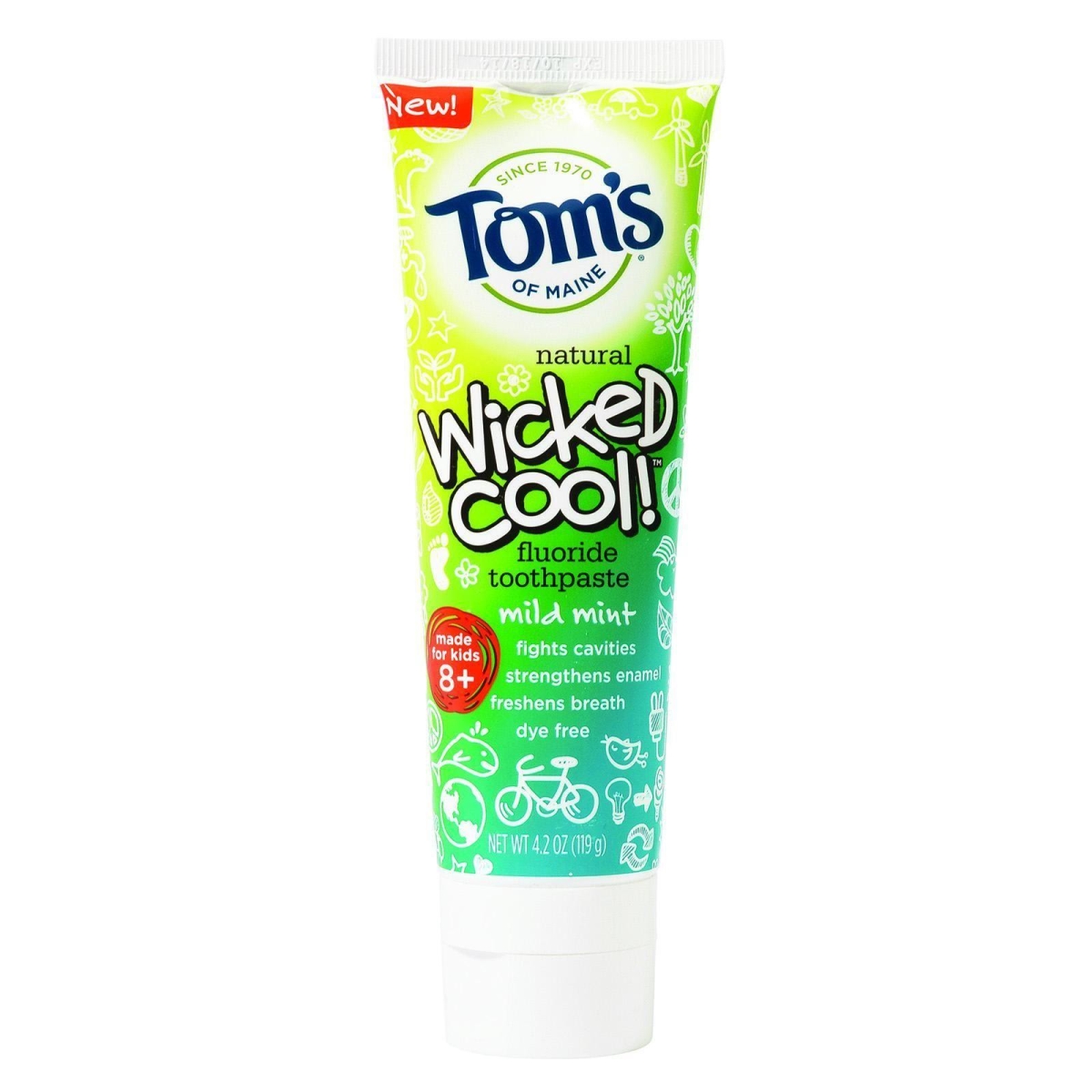 Toms Of Maine Hg1187608 4.2 Oz Toothpaste Wicked Cool Flouride Kids, Mild Mint - Case Of 6
