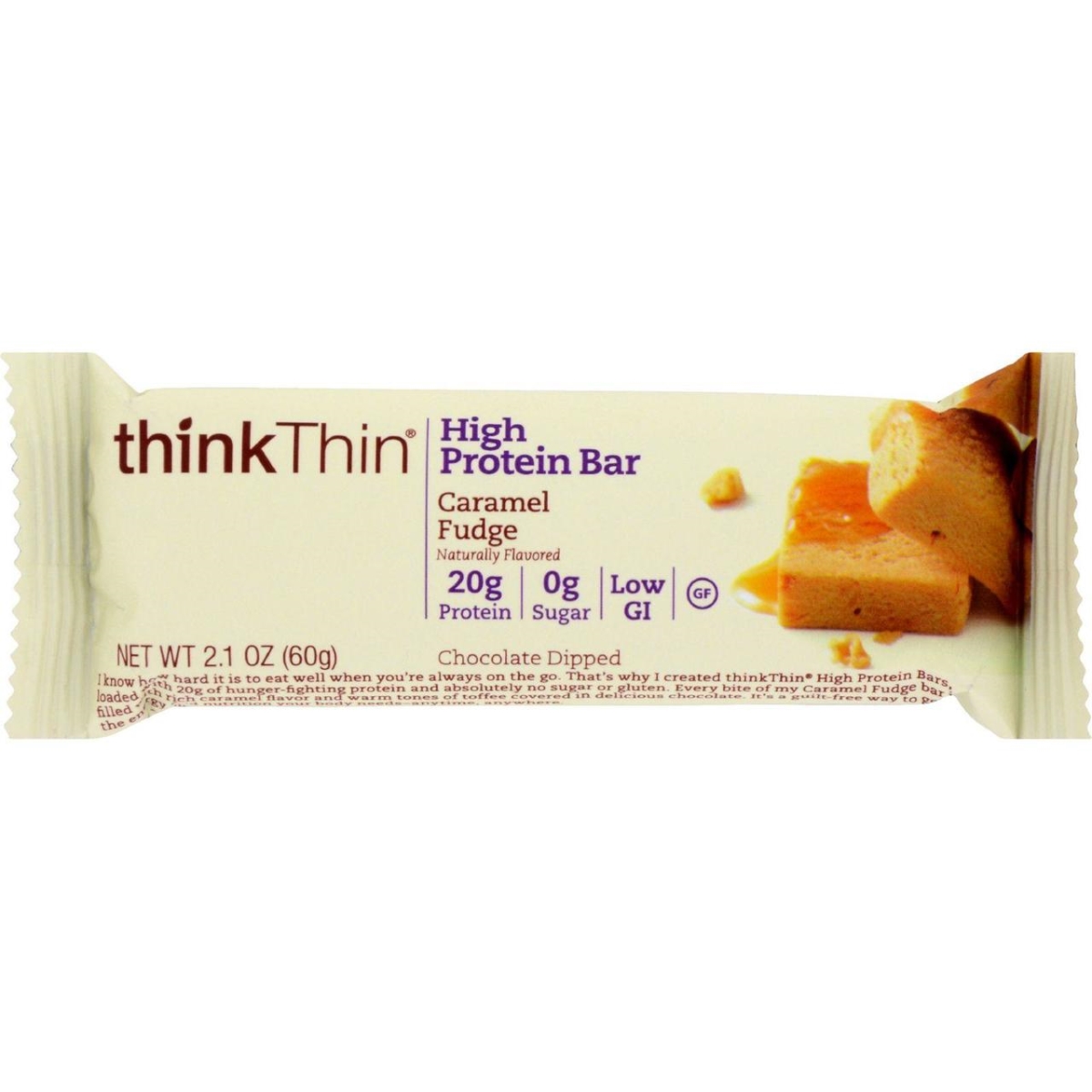 Hg1073618 2.1 Oz Thinkthin High Protein Bar, Caramel Fudge - Case Of 10