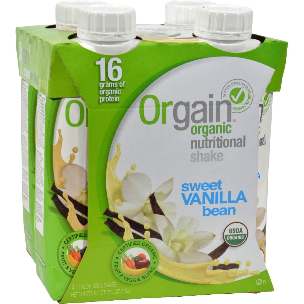 Hg1083401 11 Fl Oz Organic Nutrition Shake - Vanilla Bean, Case Of 12