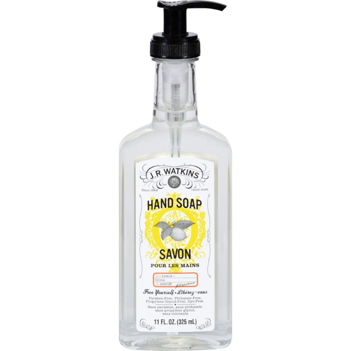 J.r. Watkins Hg1108224 11 Fl Oz Liquid Hand Soap, Lemon