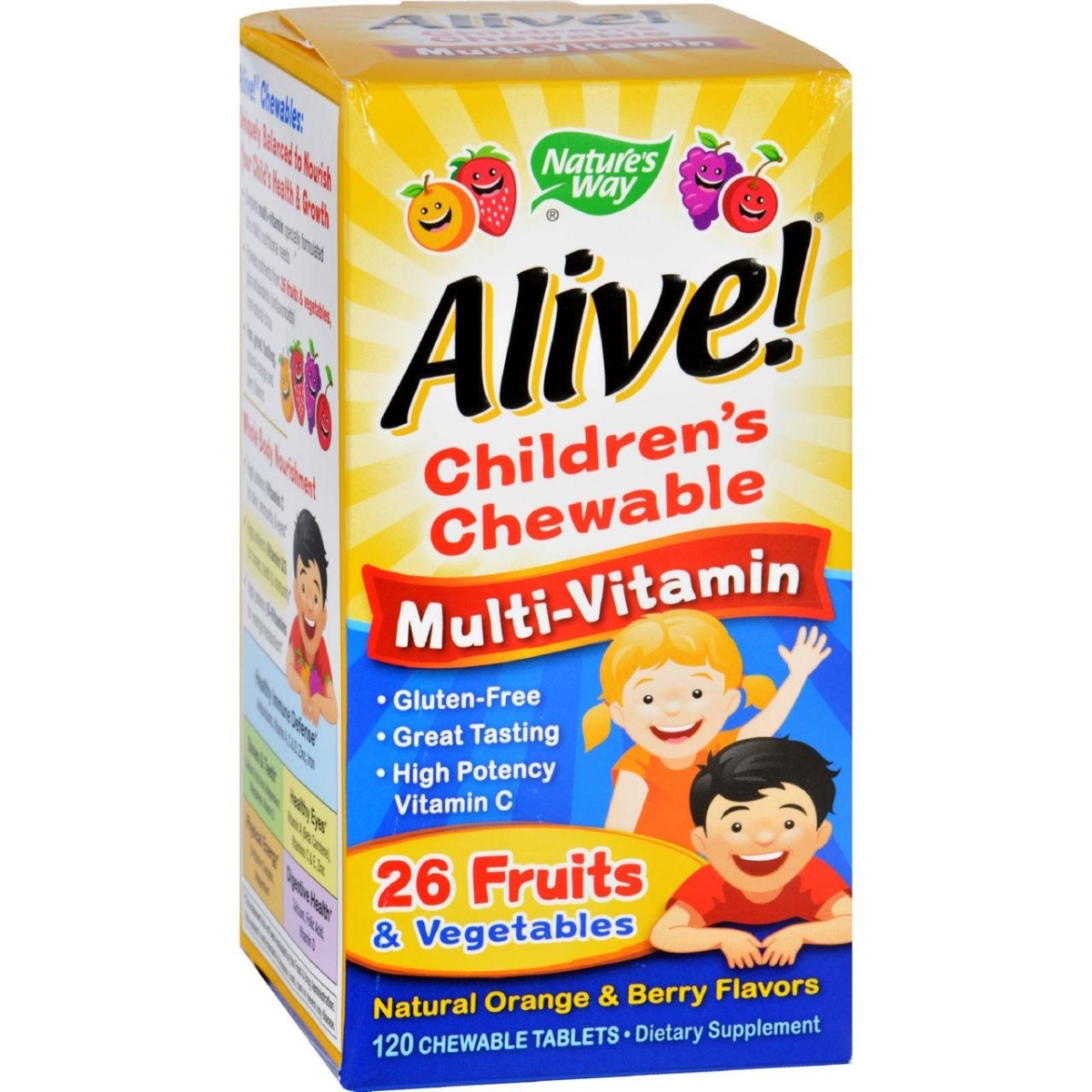 Hg1131317 Alive Childrens Multi-vitamin Chewable Natural, Orange & Berry - 120 Chewable Tablets