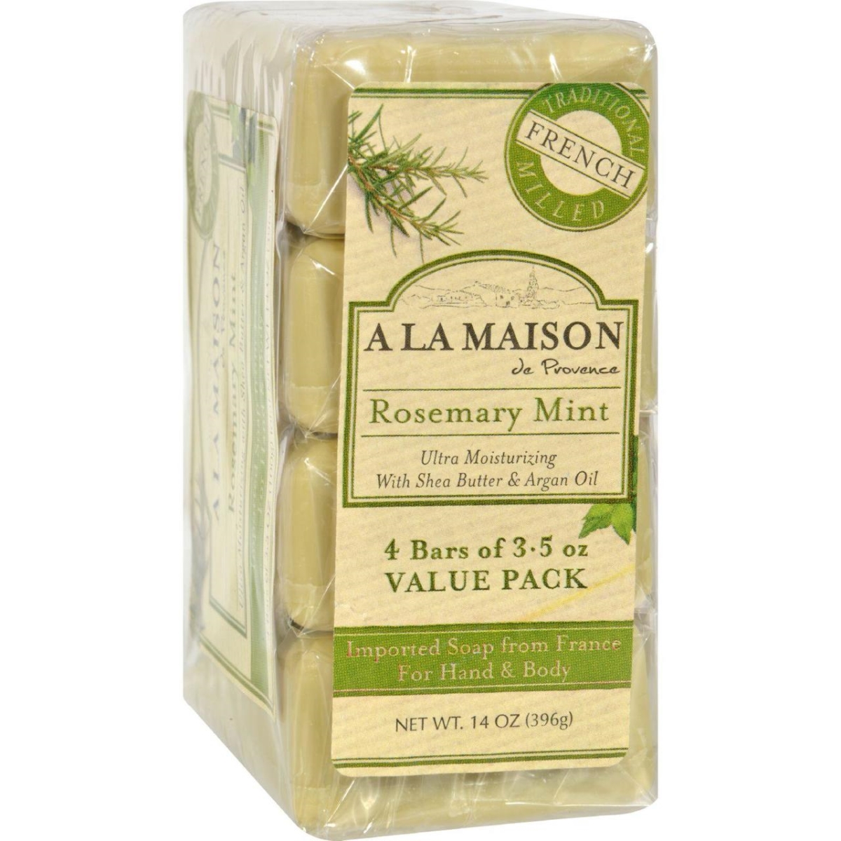 Hg1015692 Rosemary Mint Bar Soap, Pack Of 4