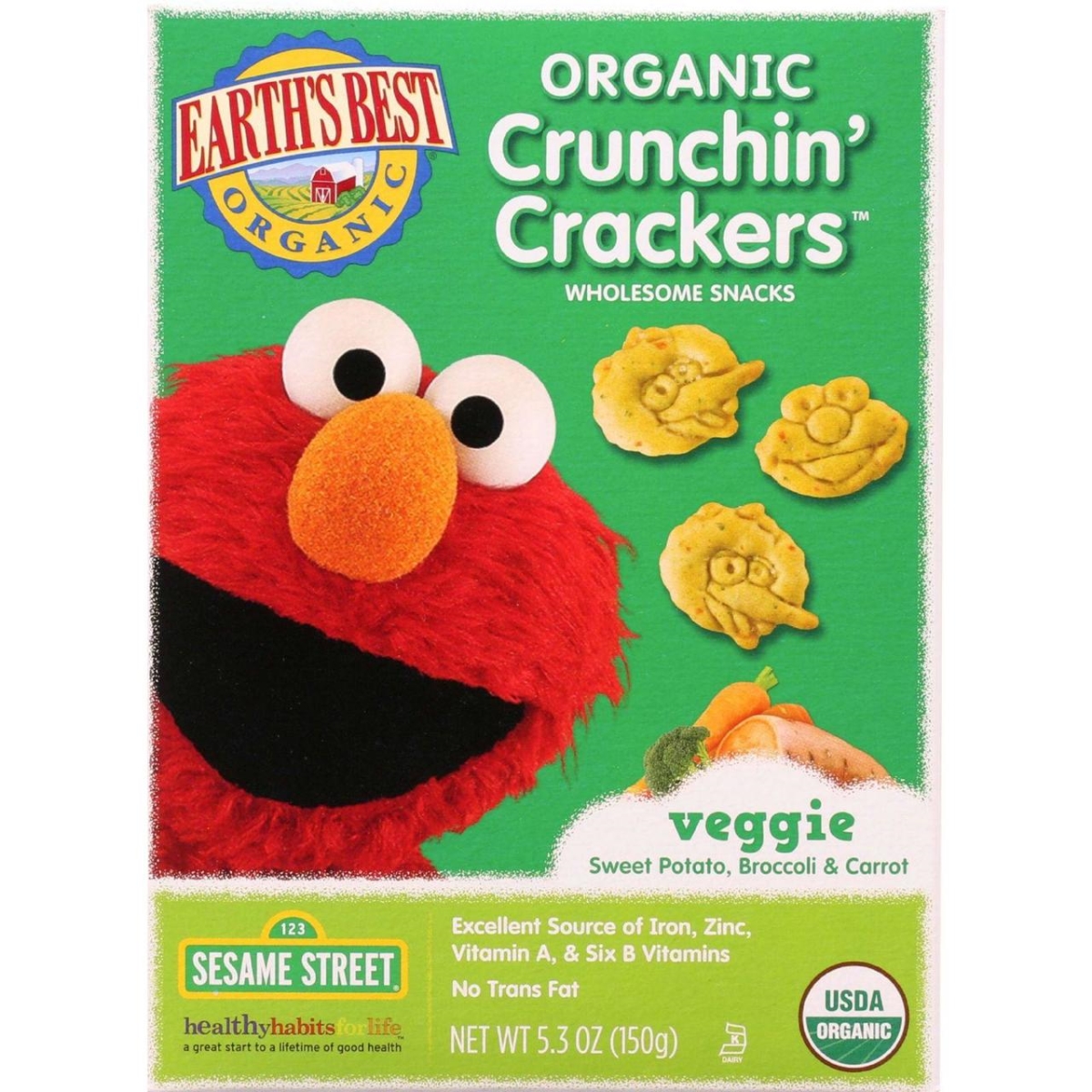 Hg1142033 5.3 Oz Organic Crunchin Crackers Veggie Snack, Case Of 6