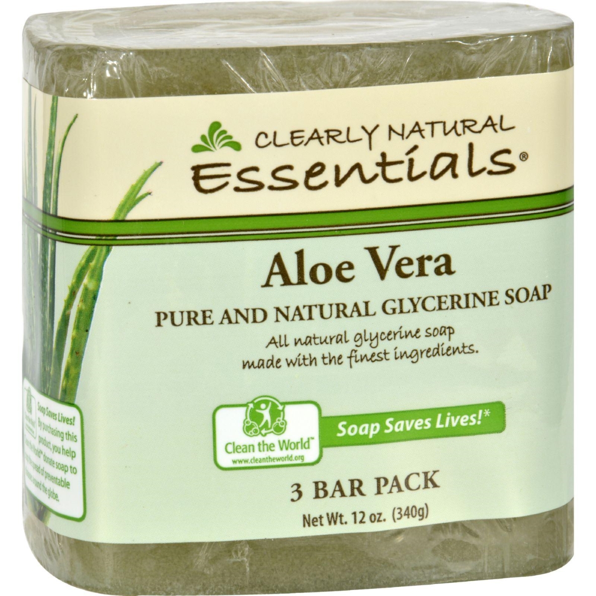 Clearly Natural Hg1170505 4 Oz Aloe Vera Bar Soap, Pack Of 3