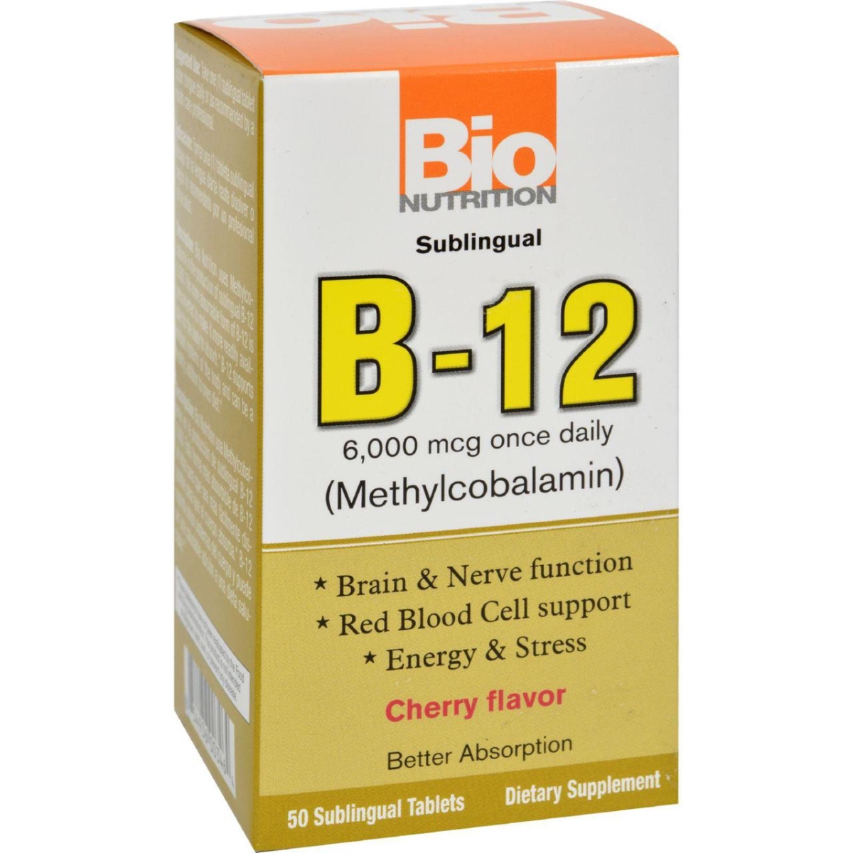 Bio Nutrition Hg1500925 B12 Sublingual - 6000 Mcg, 50 Tablets