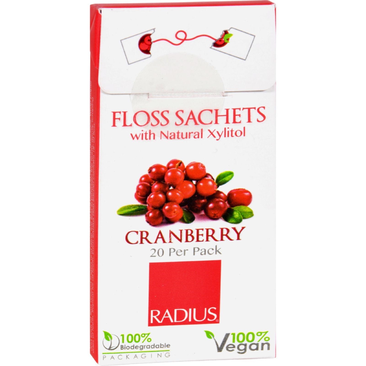 Hg1152297 Floss Sachets With Natural Xylitol - Cranberry - Case Of 20