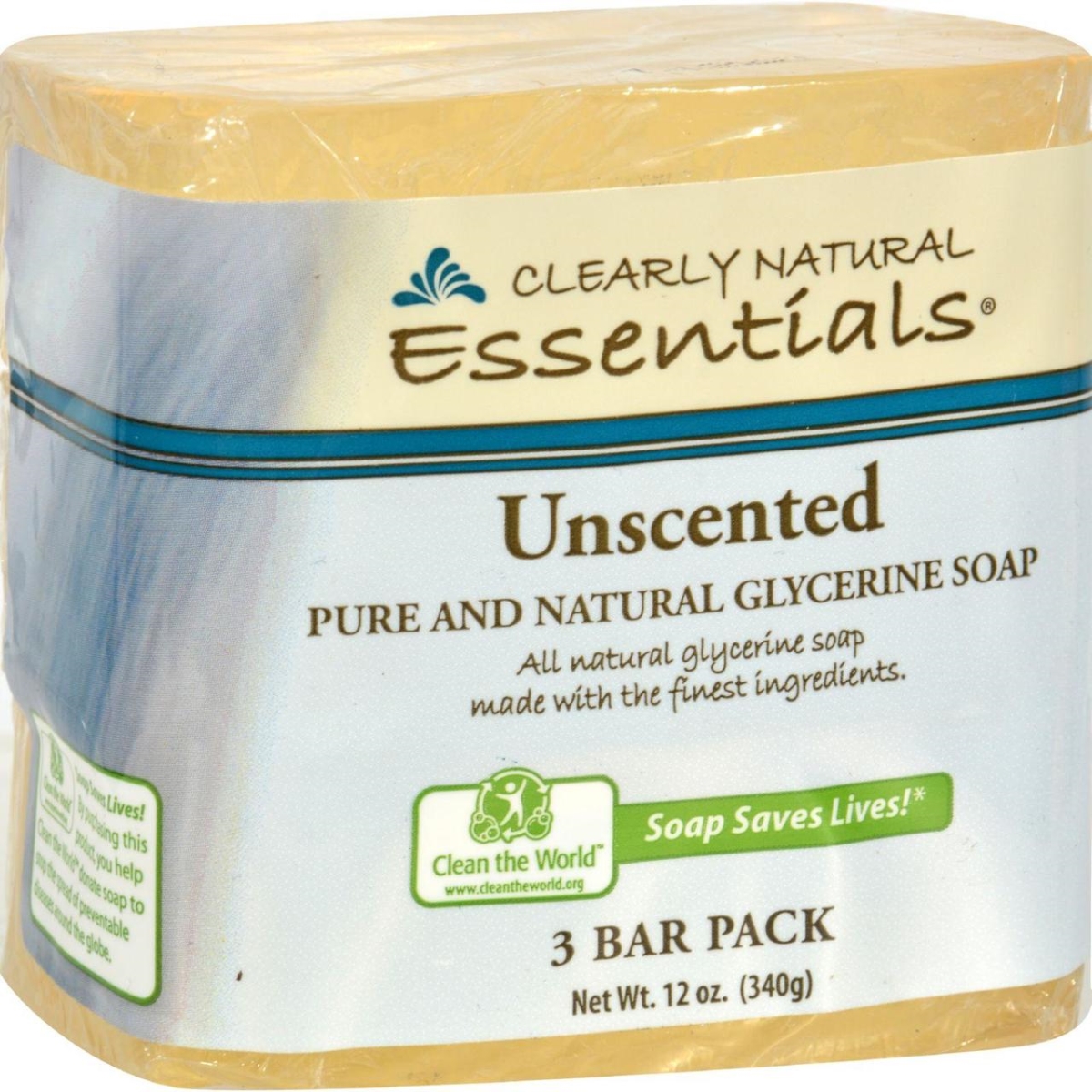 Clearly Natural Hg1170448 4 Oz Unscented Bar Soap, Pack Of 3
