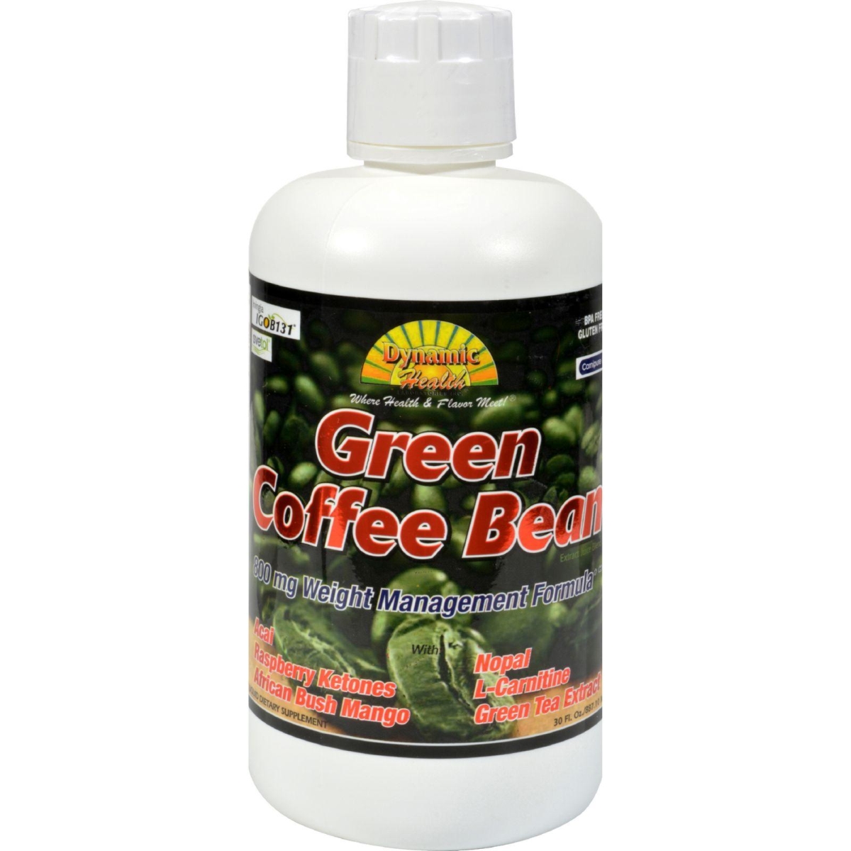 Dynamic Health Hg1196377 30 Fl Oz Green Coffee Bean Extract Juice Blend, 800 Mg