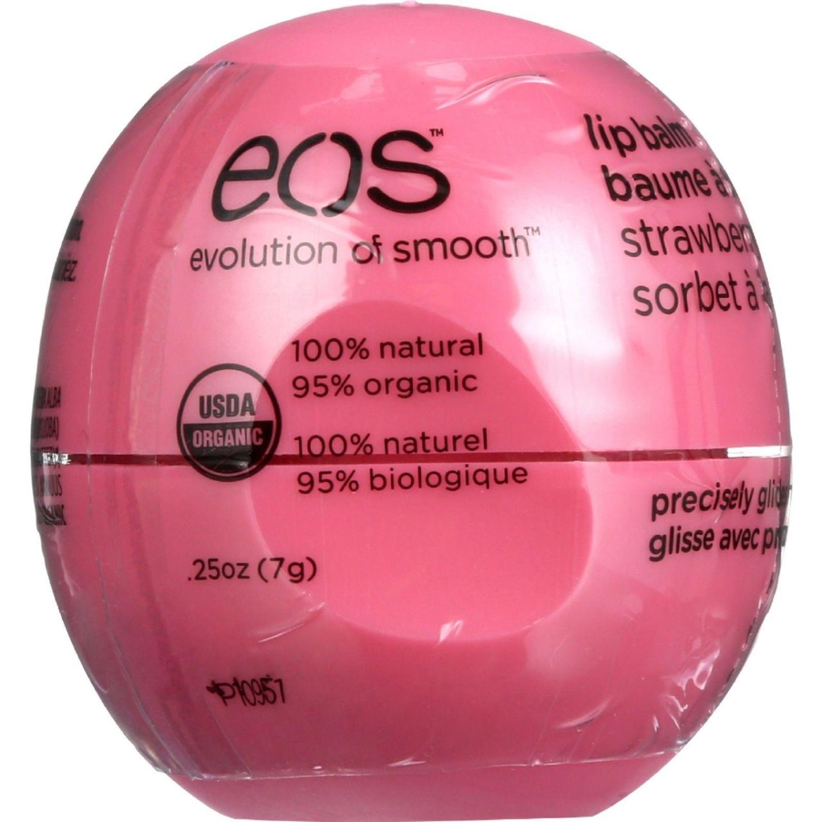 Hg1117001 0.25 Oz Organic Smooth Sphere Lip Balm - Strawberry Sorbet, Case Of 8