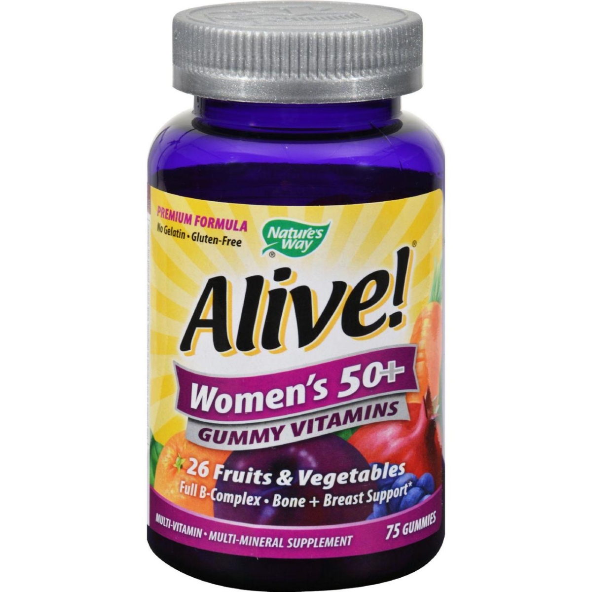 Hg1283324 Alive Womens 50 Plus Gummy Multi-vitamins - 75 Chewables