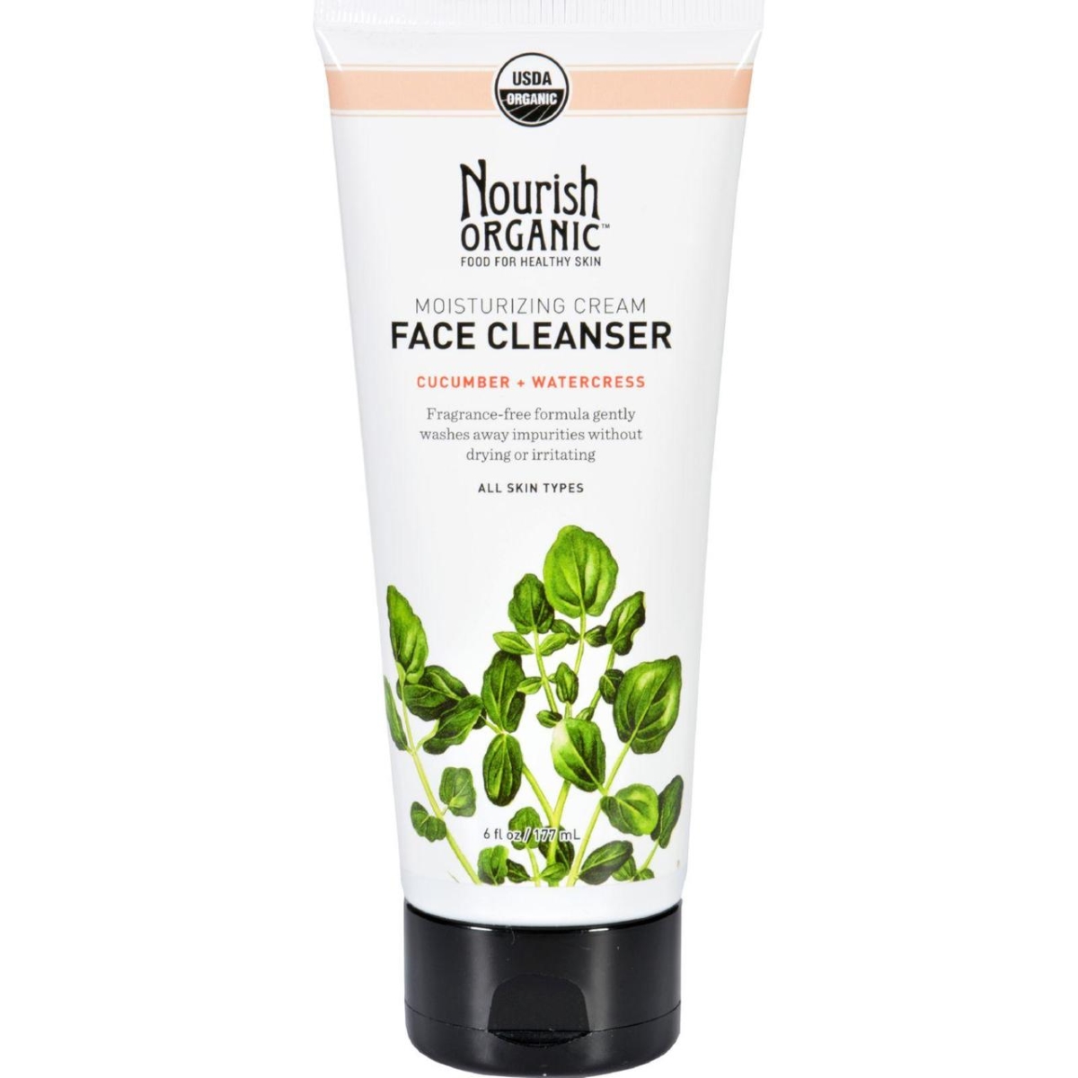 Nourish Hg1383660 6 Oz Organic Face Cleanser Moisturizing Cream, Cucumber & Watercress