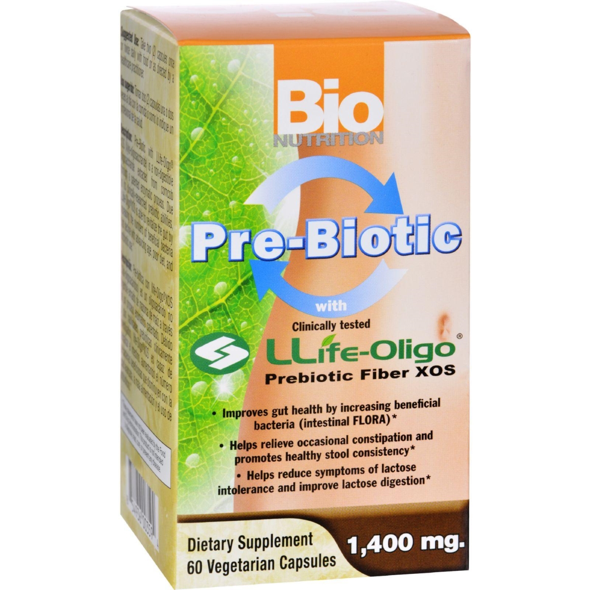Bio Nutrition Hg1619386 1400 Mg Pre-biotic Fiber - Llife-oligo, 60 Vegetarian Capsules