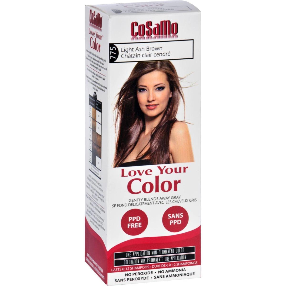 Hair Color Cosamo Non Permanent, Light Ash Brown - 1 Count